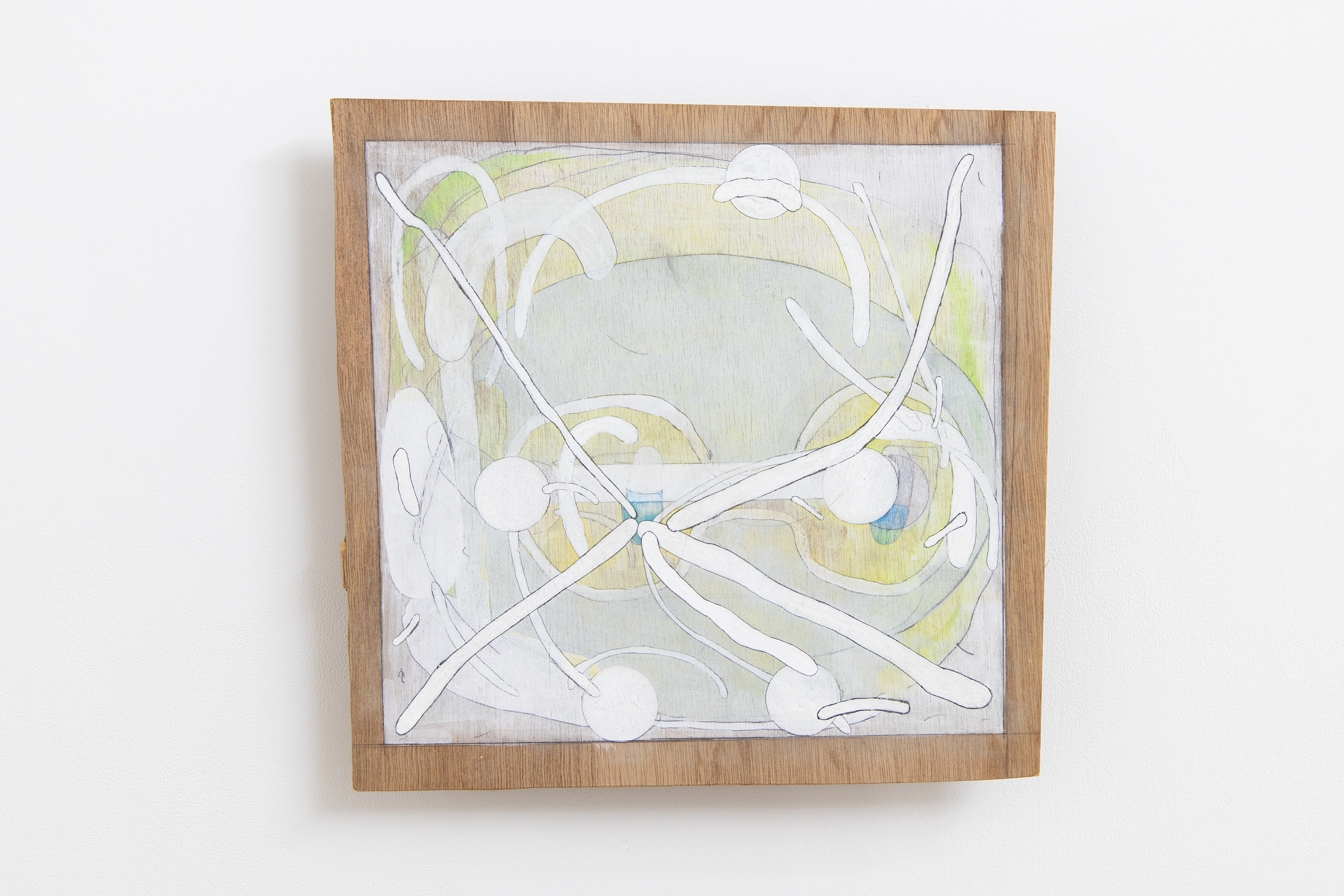 C-84/2023/Acrylic paint,pencil,gesso,wood board,wood/358×345×47mm/Photo:Minami Okumura