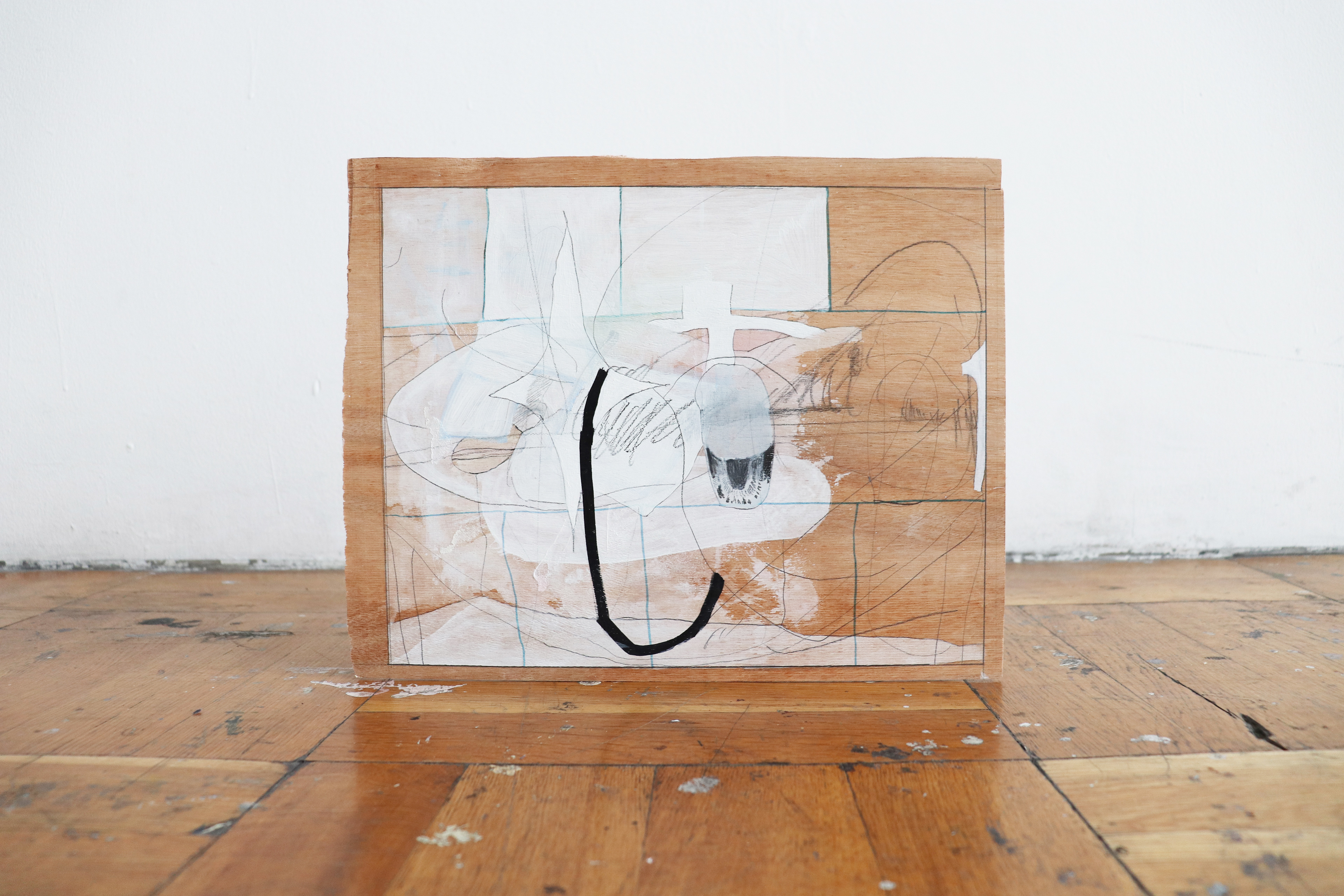 C-20/2021/Acrylic paint,pencil,gesso,wood board,wood/342×270mm