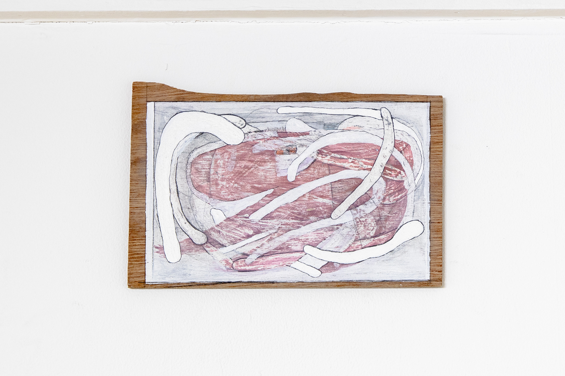 C-102/Acrylic paint,pencil,gesso,wood board/109×161×2mm/2023/Photo:Minami Okumura