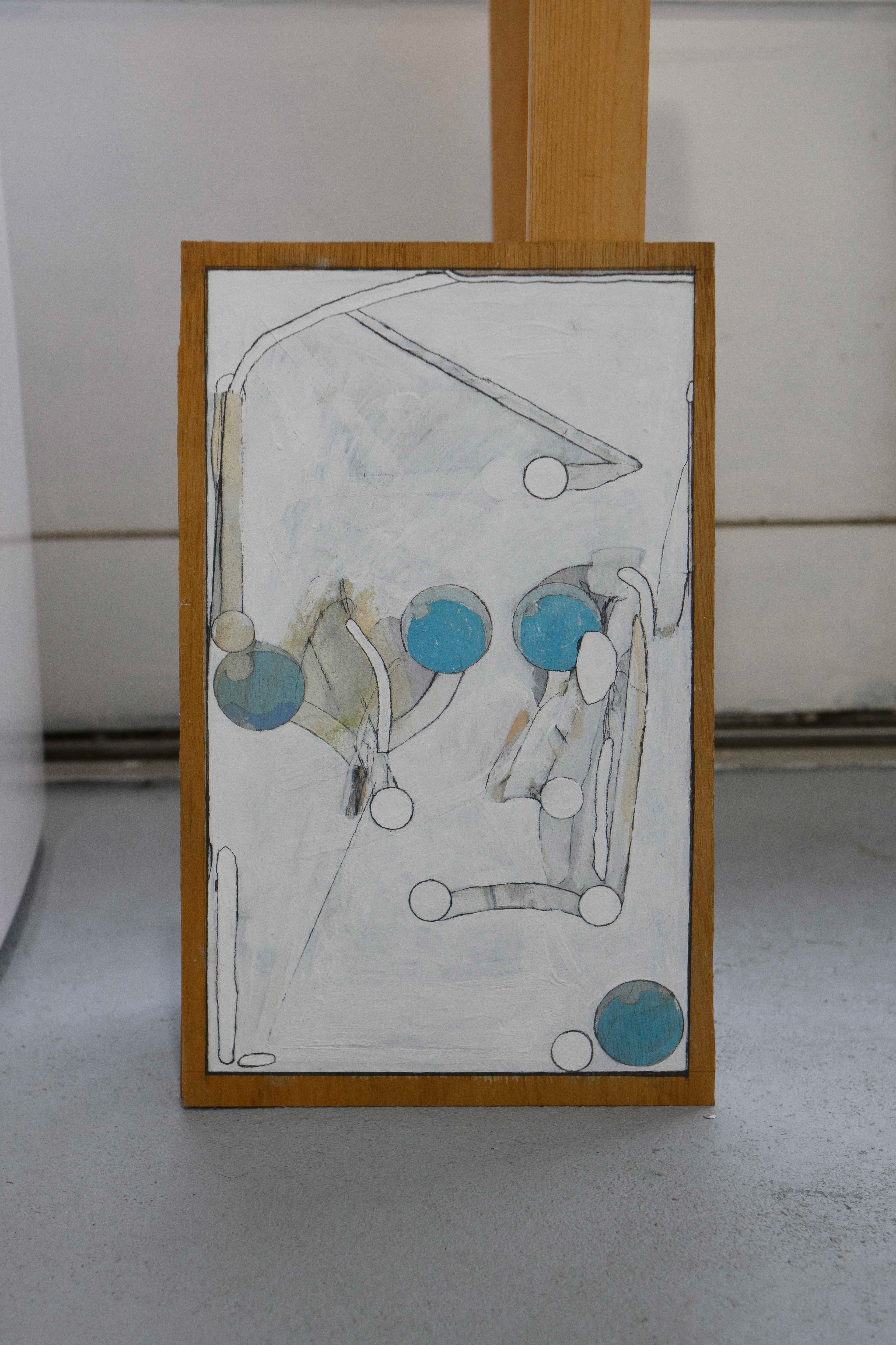 C-48/2022/Acrylic paint,pencil,gesso,wood board,wood/370×222mm/Photo:宮下夏子