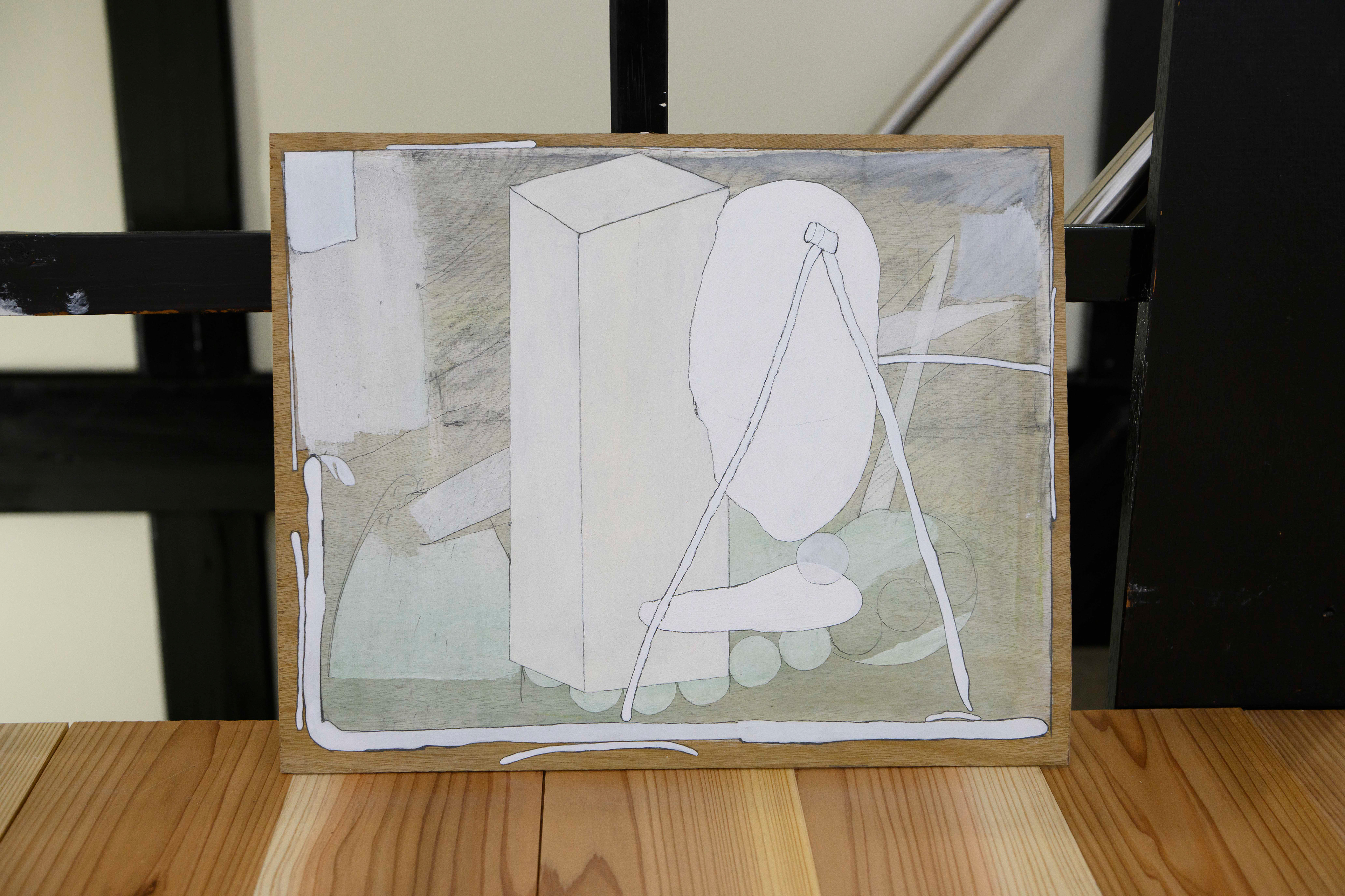 C-68/2022/Acrylic paint,pencil,gesso,wood board/350×440mm/Photo:宮下夏子