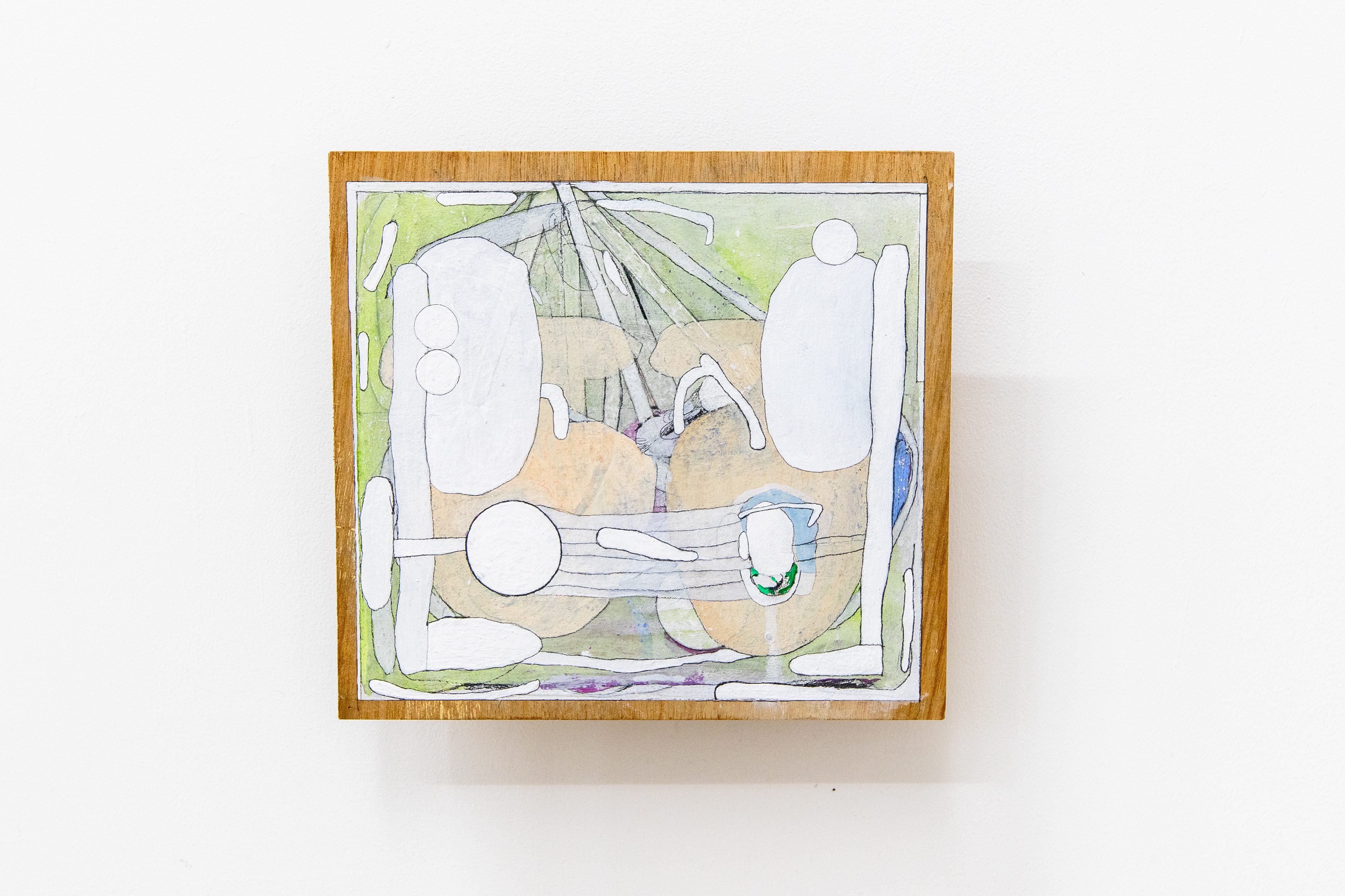 C-75/2023/Acrylic paint,pencil,gesso,wood board,wood/244×209×37mm/Photo:Minami Okumura