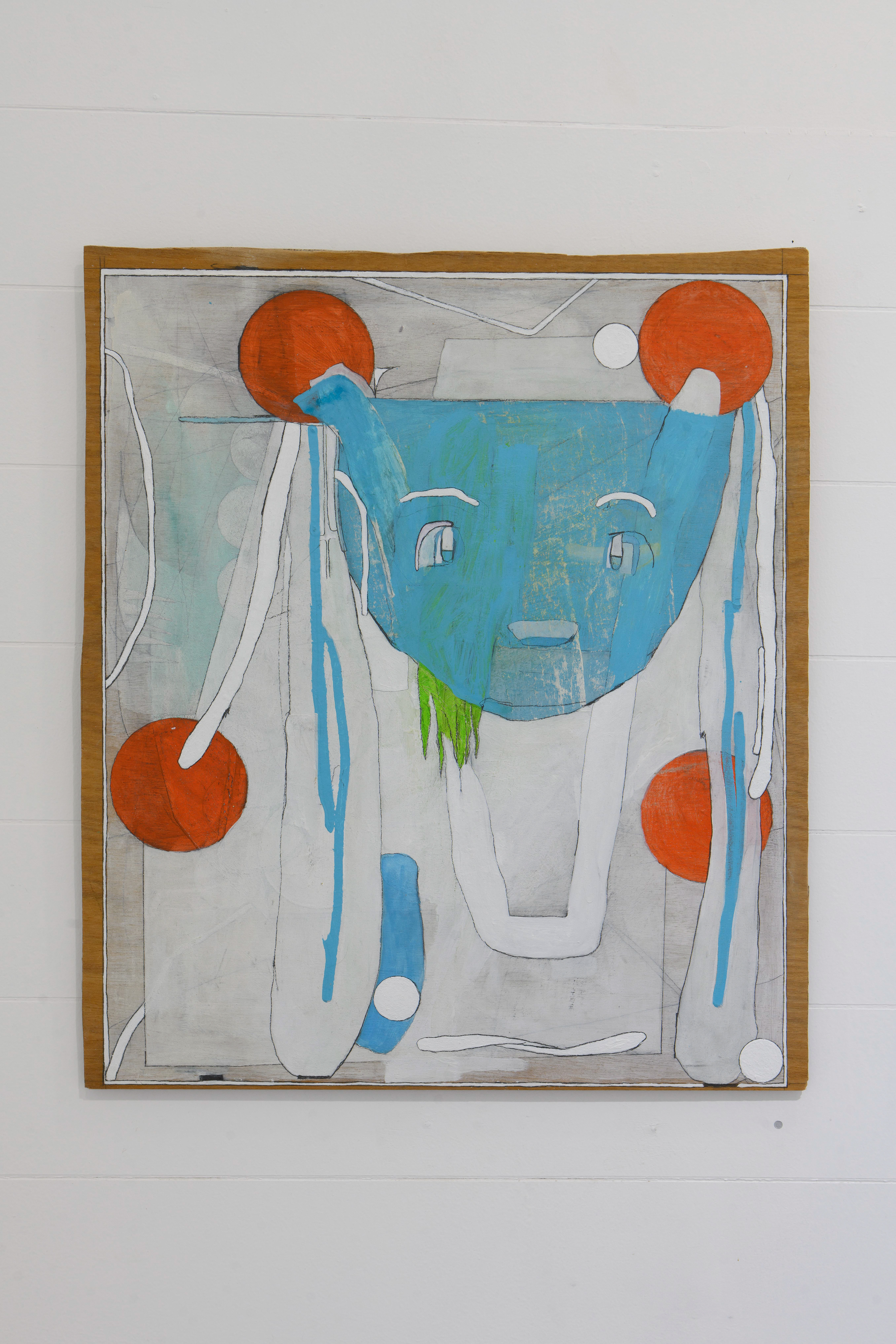 C-42/2022/Acrylic paint,pencil,gesso,wood board,wood/410×475mm/Photo:宮下夏子