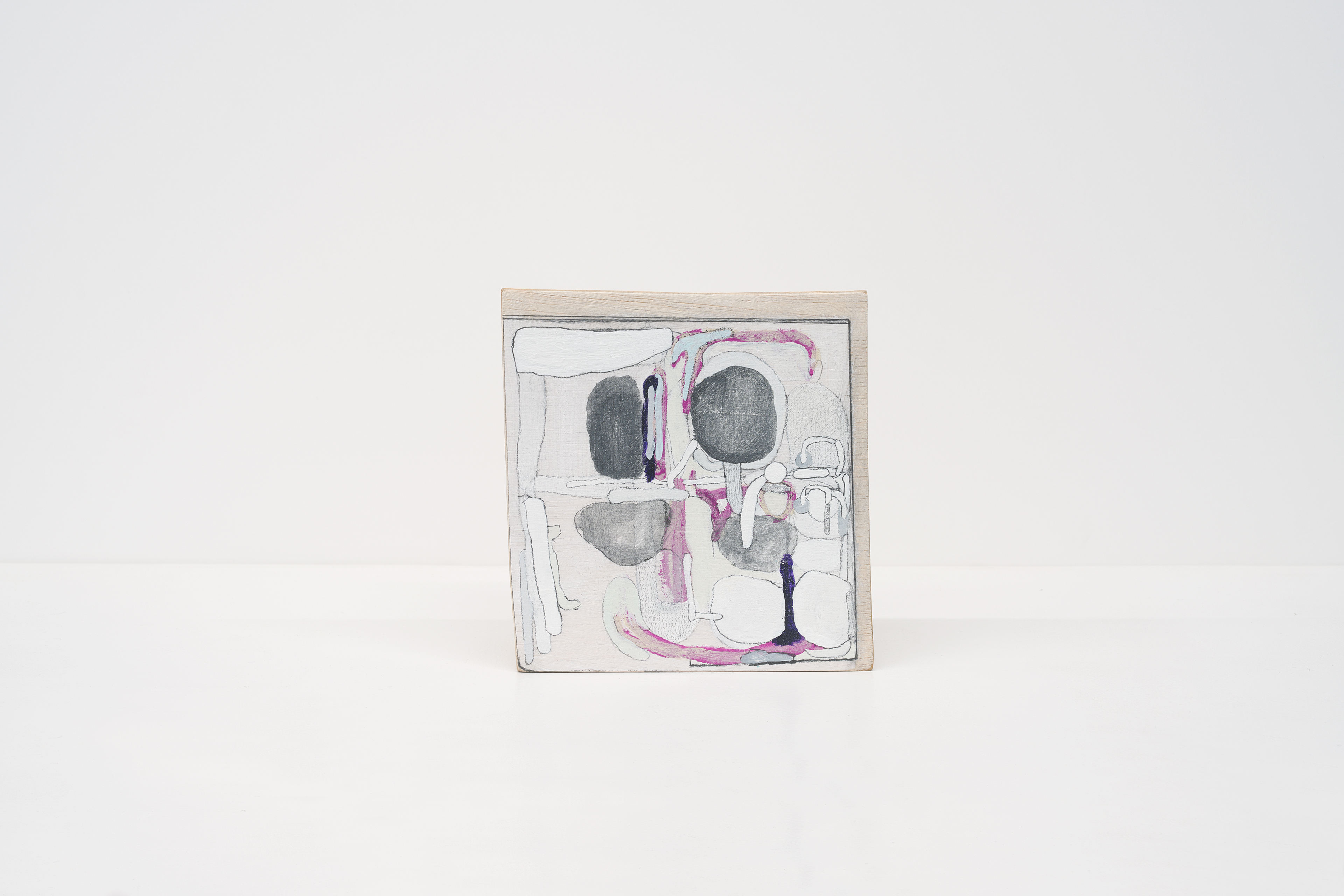 C-199/2026/Acrylic,pencil,gesso,plywood,wood,172×162×90mm
