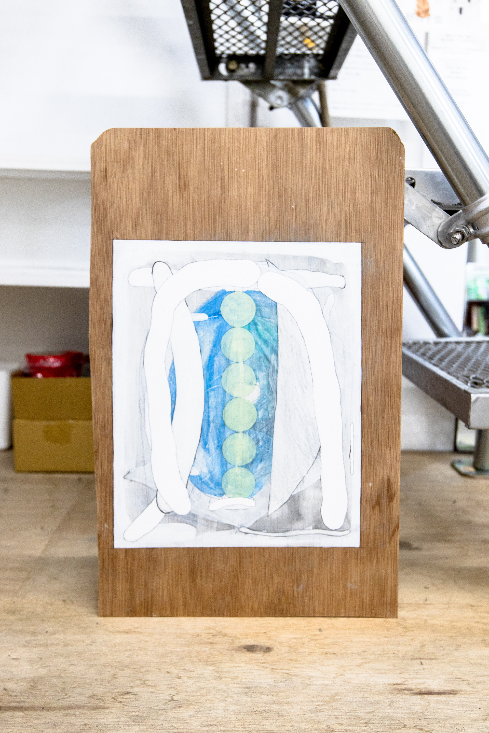 C-83/2023/Acrylic paint,pencil,gesso,wood board,wood/554×346×116mm/Photo:Minami Okumura