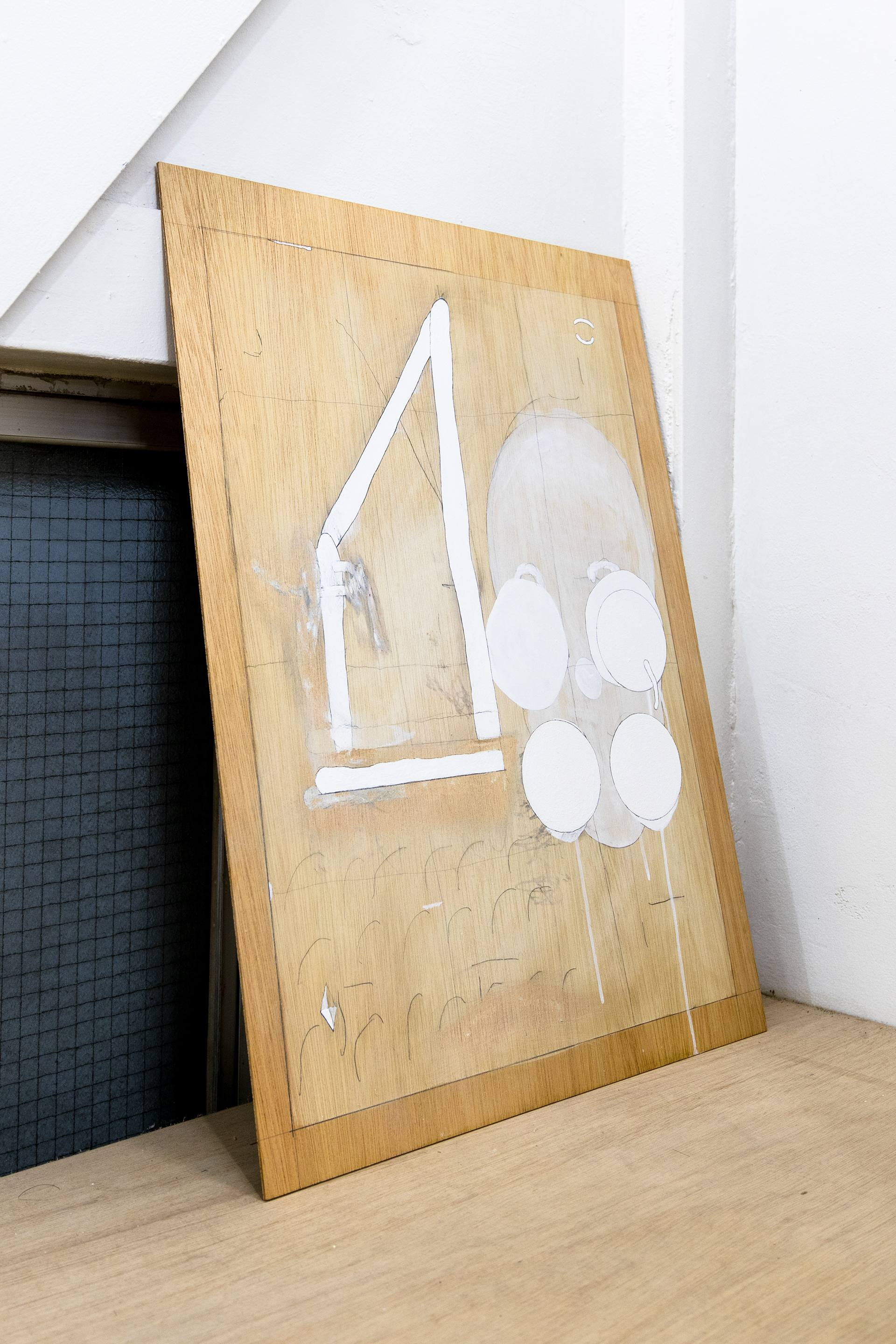 C-109/2023/Acrylic paint,pencil,gesso,wood board/600×450×2/Photo:Minami Okumura