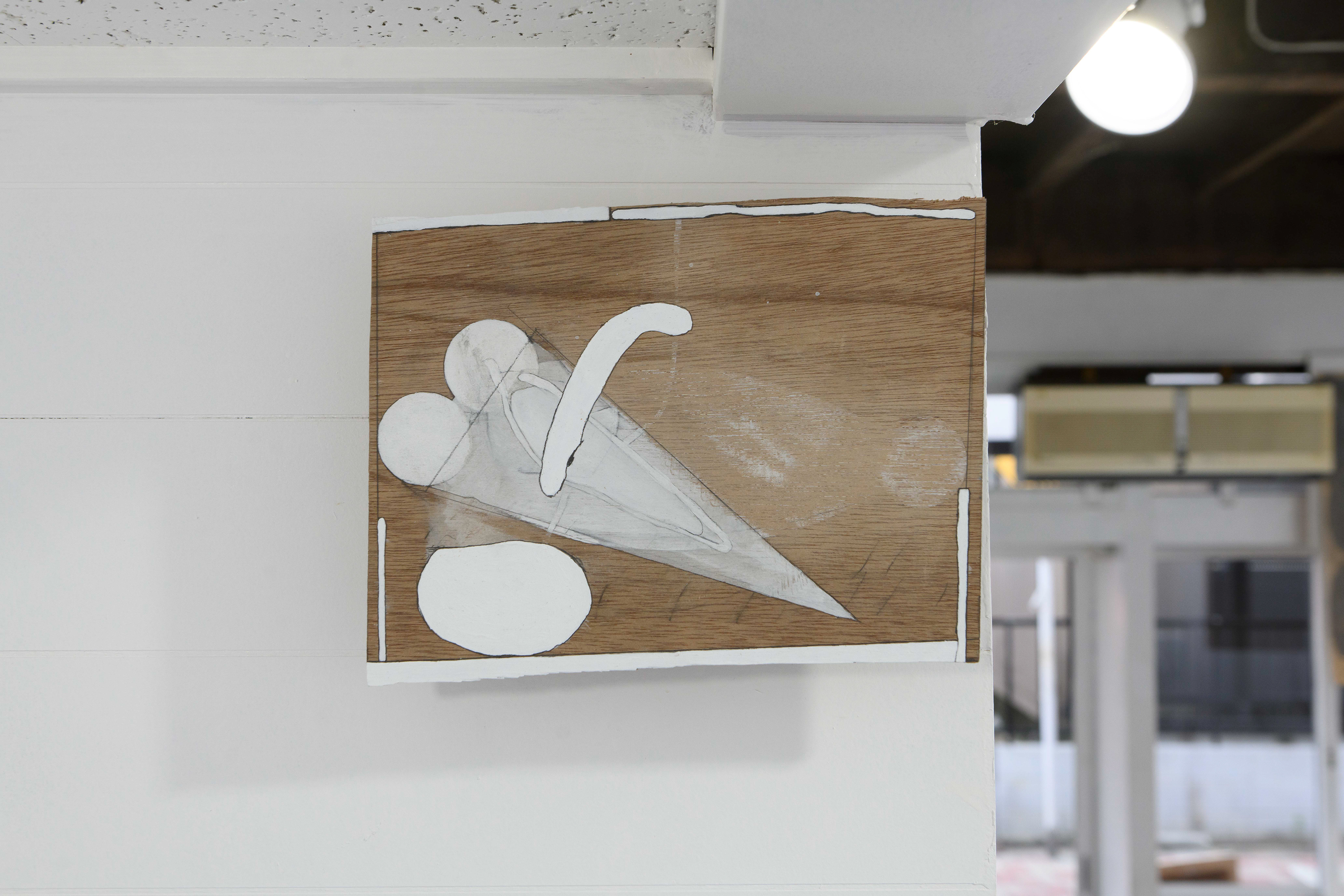 C-58/2022/Acrylic paint,pencil,gesso,wood board,wood/187×247mm/Photo:宮下夏子