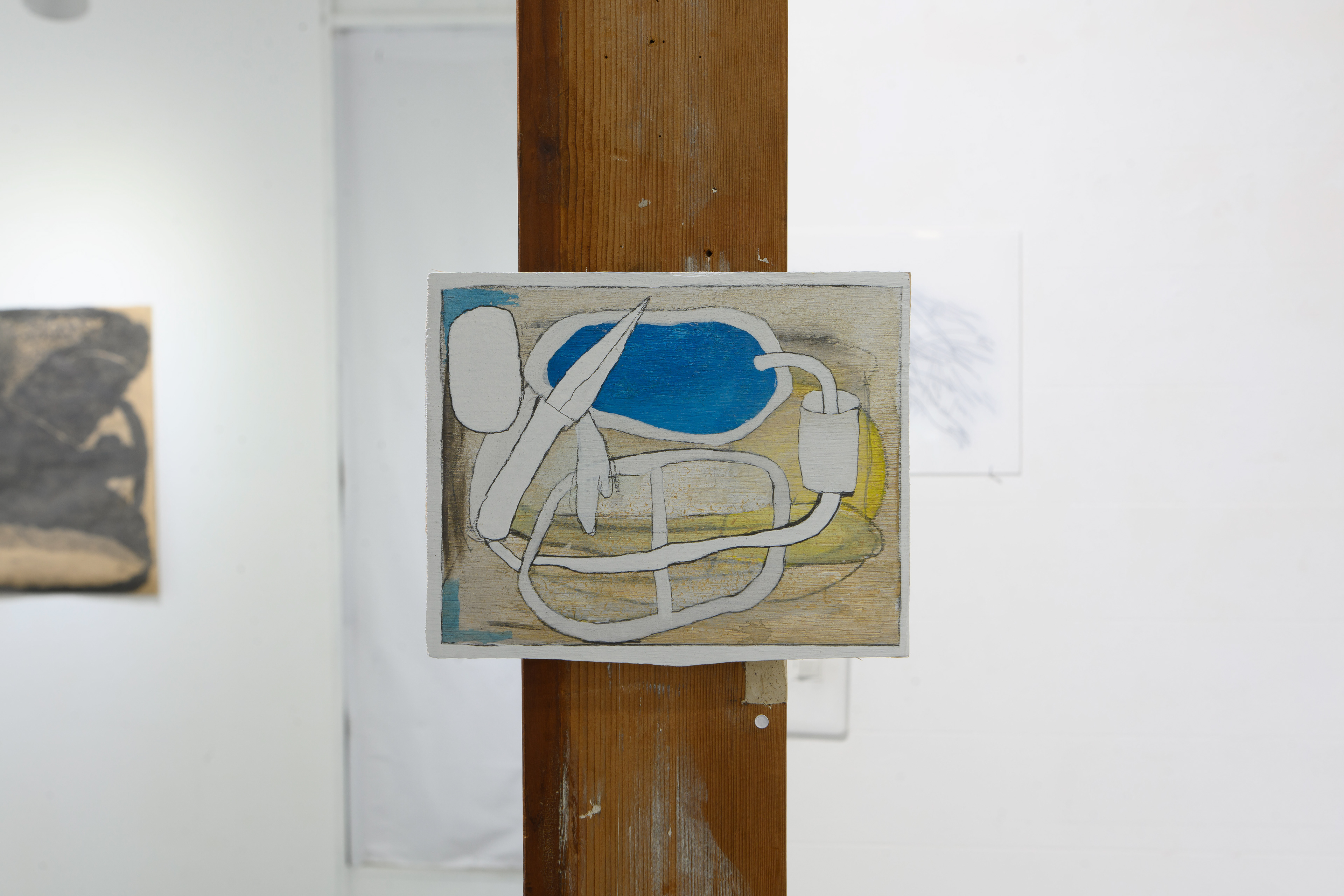 C-44/2022/Acrylic paint,pencil,gesso,wood board,wood/171×133mm/Photo:宮下夏子