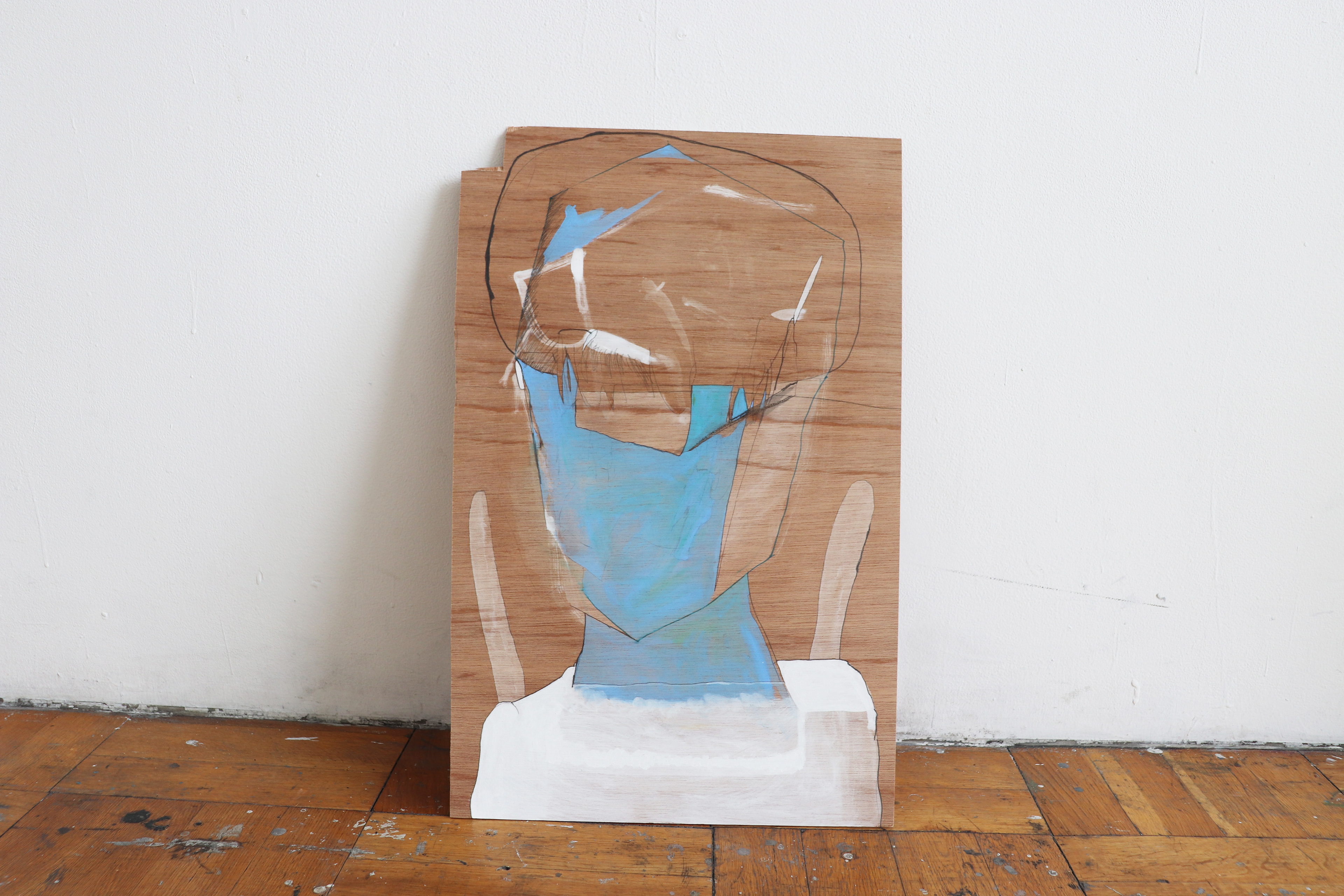 C-30/2021/Acrylic paint,pencil,gesso,wood board,wood/398×622mm