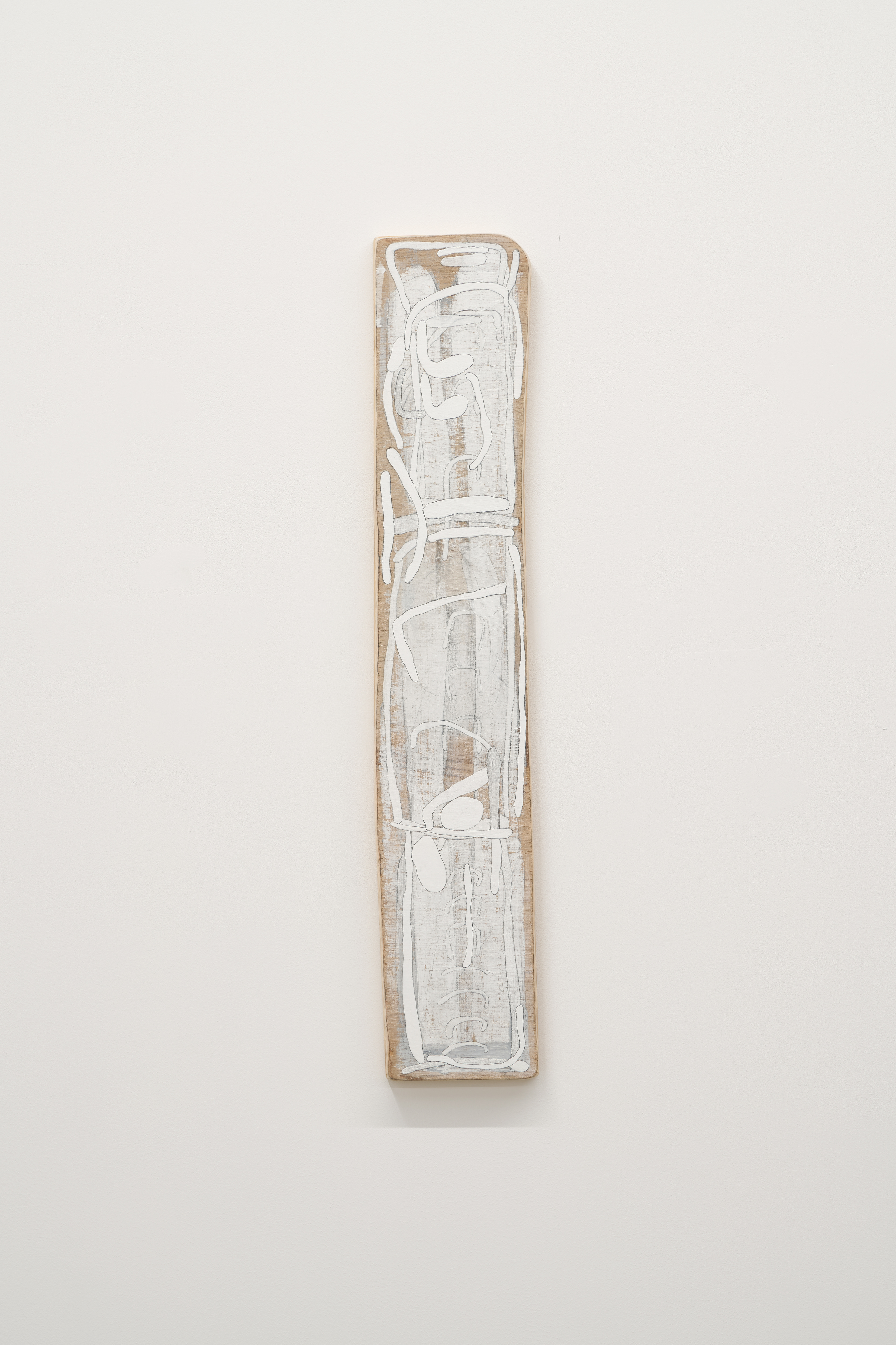 C-154/2025/Acrylic, pencil, gesso, plywood, wood,682×128×22mm