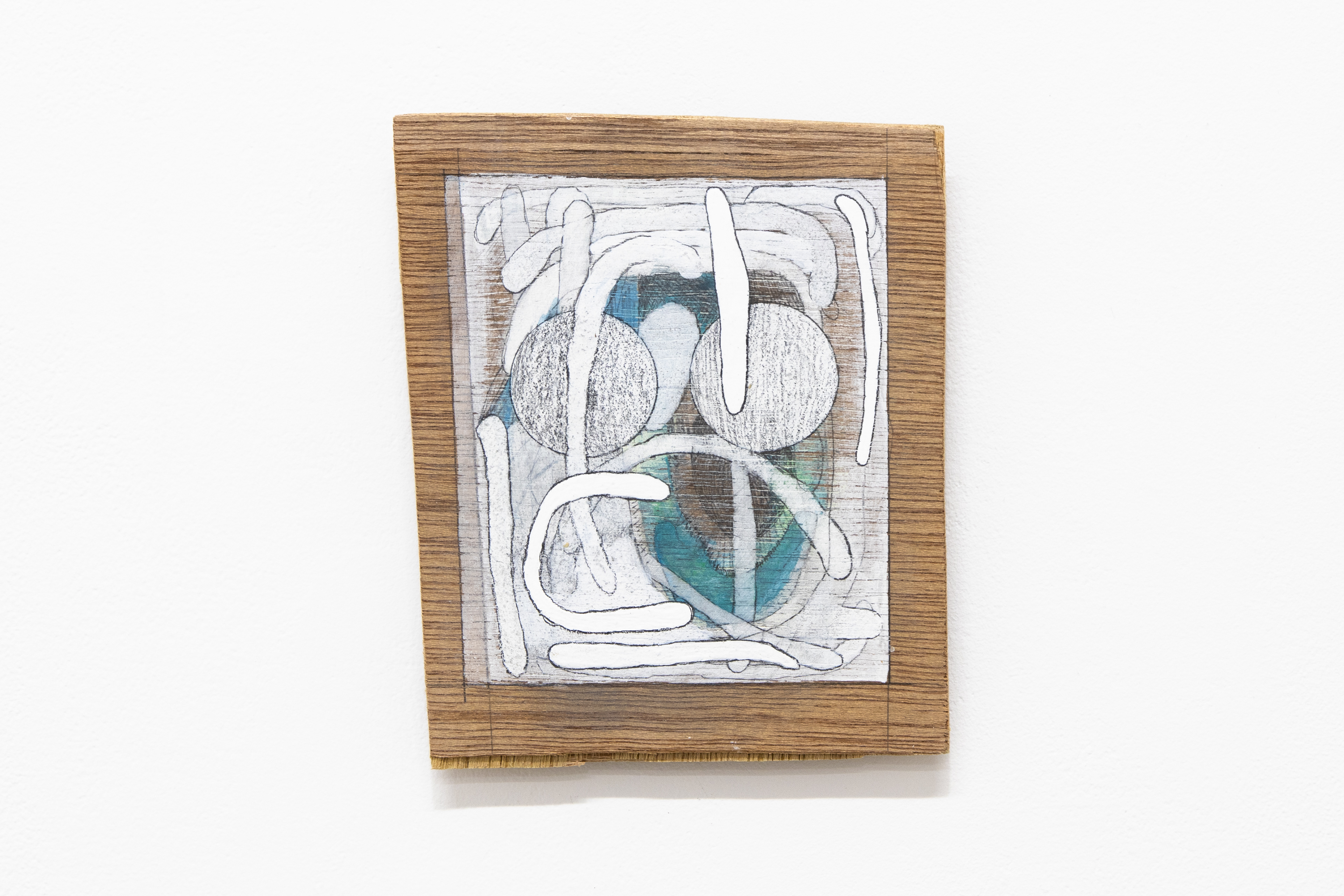 C-104/2023/Acrylic paint,pencil,gesso,wood board,wood/133×110×11mm/Photo:Minami Okumura
