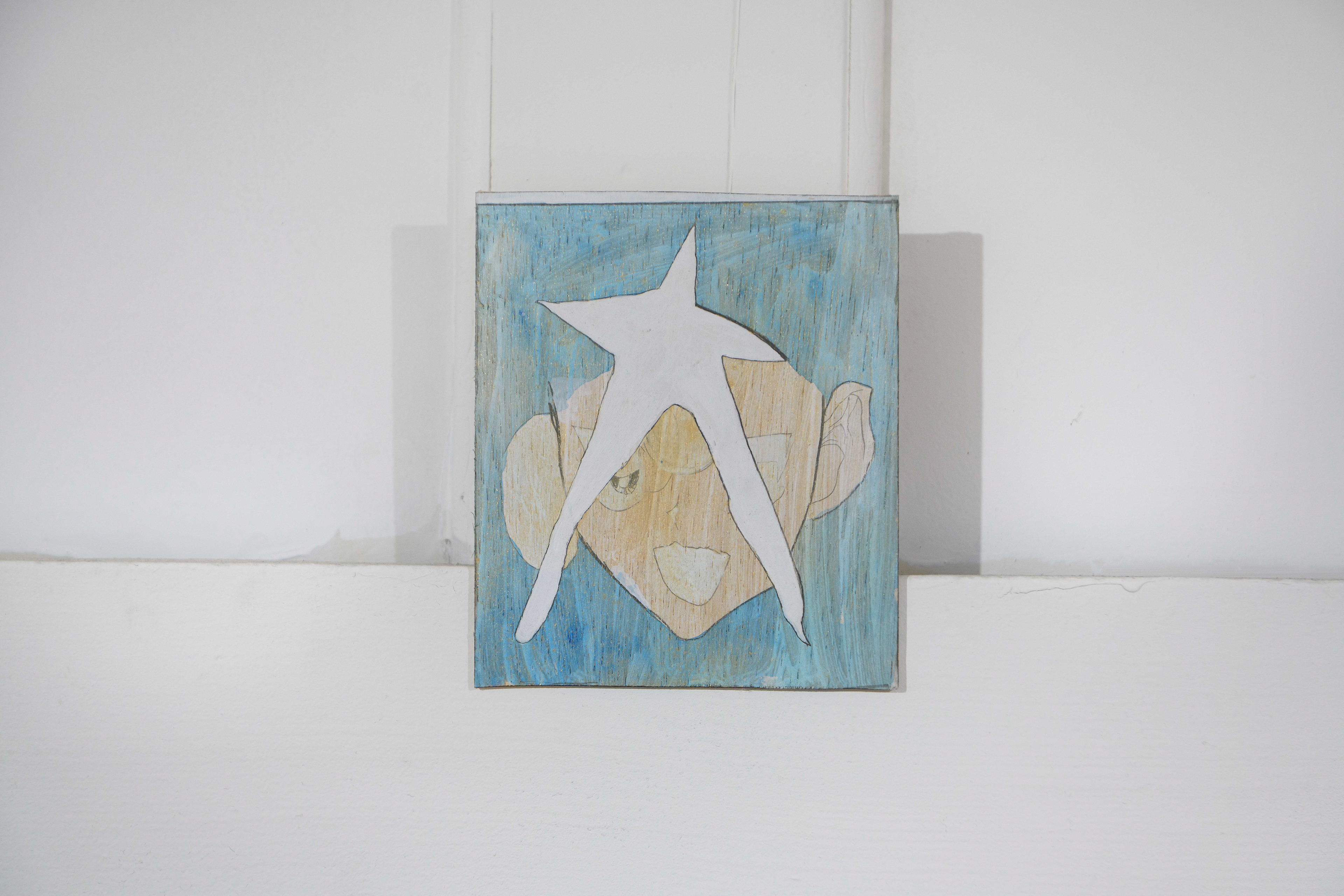 C-45/2022/Acrylic paint,pencil,gesso,wood board,wood/132×112mm/Photo:宮下夏子