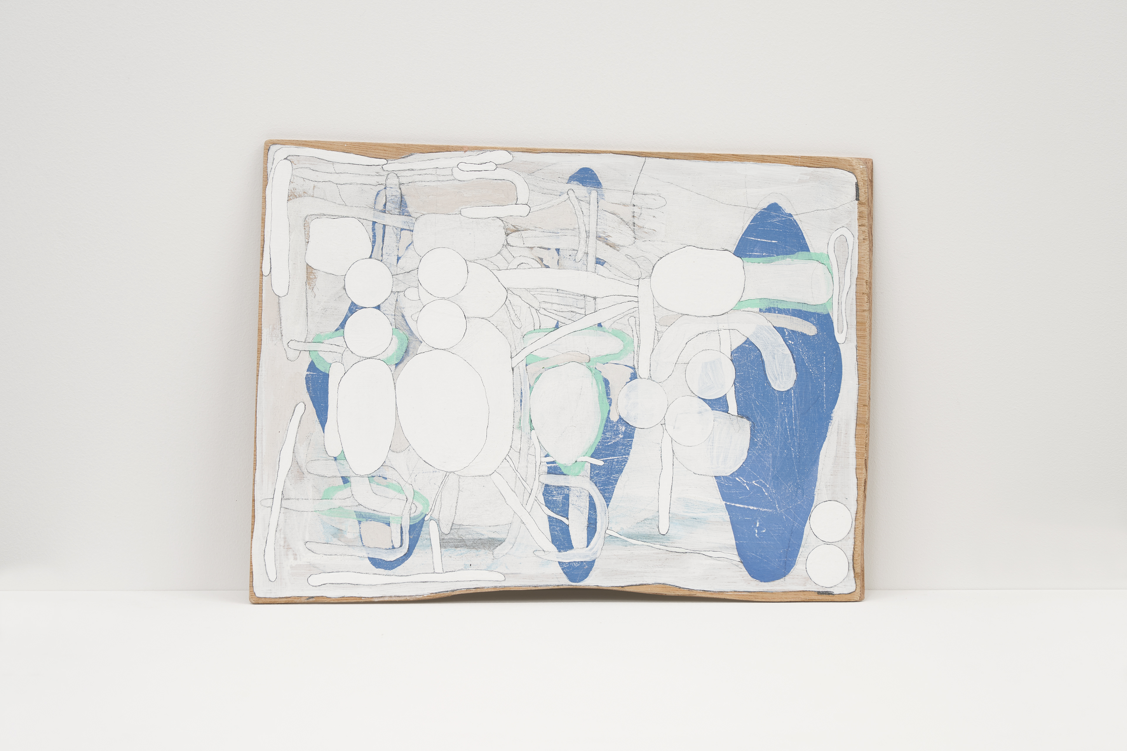 C-155/2025/Acrylic, pencil, gesso, plywood,276×366×5mm
