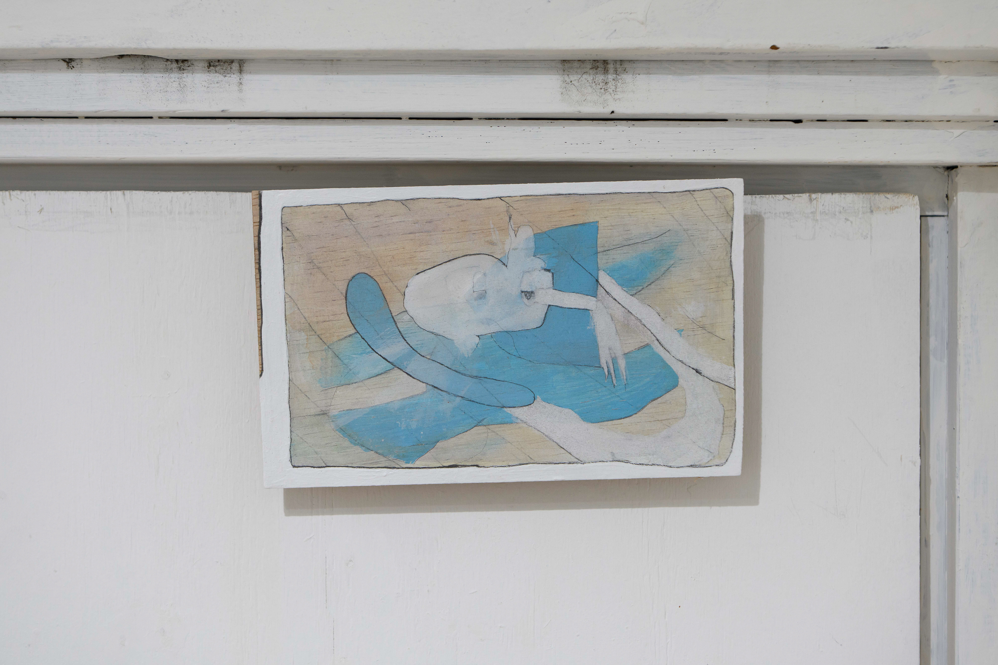 C-43/2022/Acrylic paint,pencil,gesso,wood board,wood/120×191mm/Photo:宮下夏子