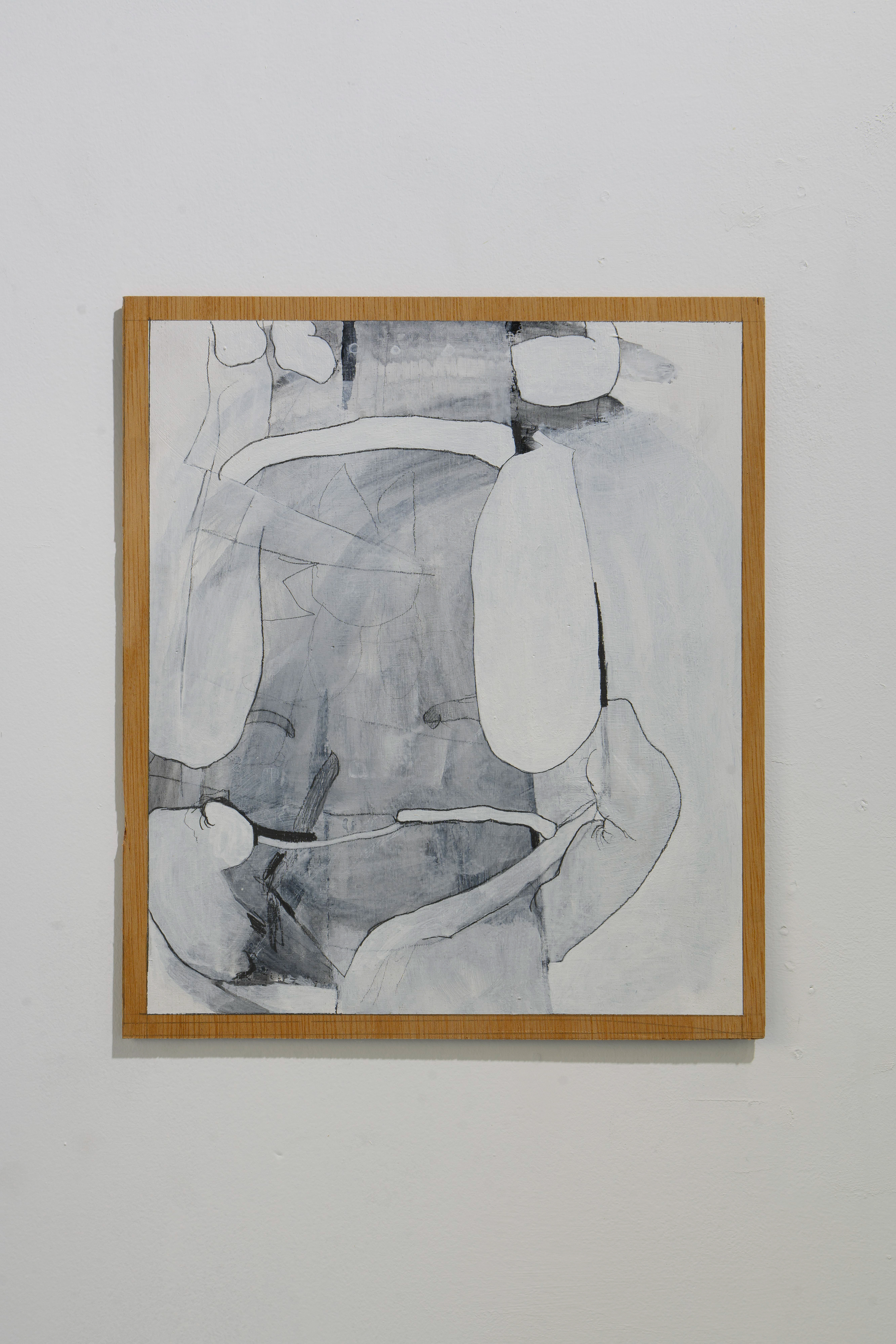 C-27/2022/Acrylic paint,pencil,gesso,wood board/240×272mm/Photo:宮下夏子