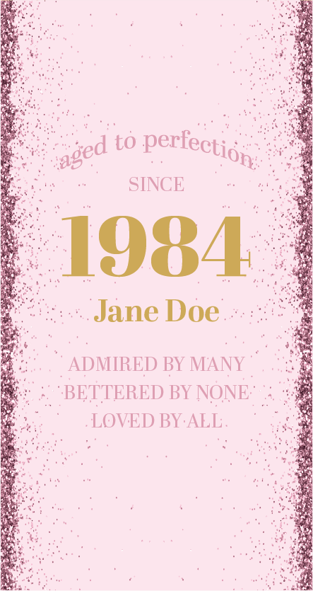 40th Birthday Wine Label