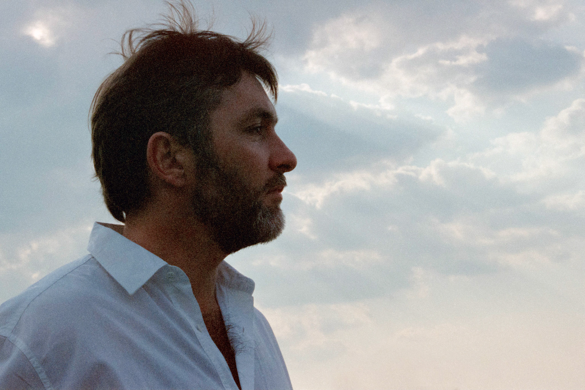 Ray Vernon in the sculpture gardens