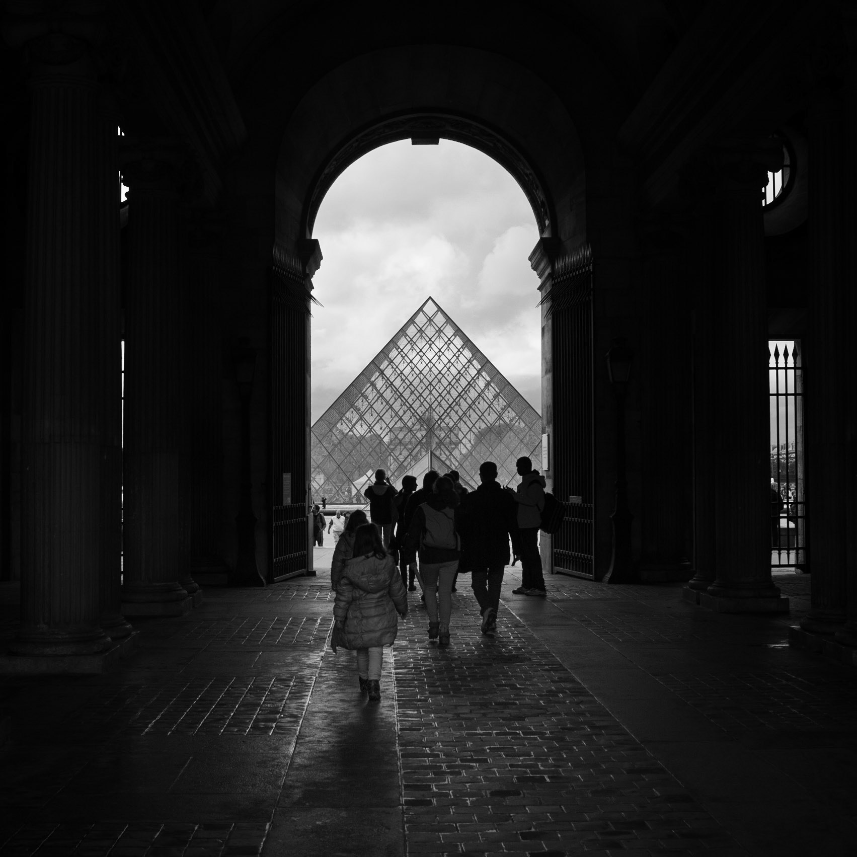 Louvre pyramid.