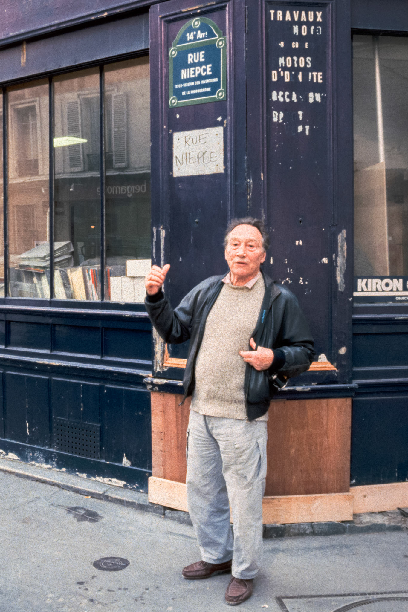Gene Fenn on la rue Niépce in Paris