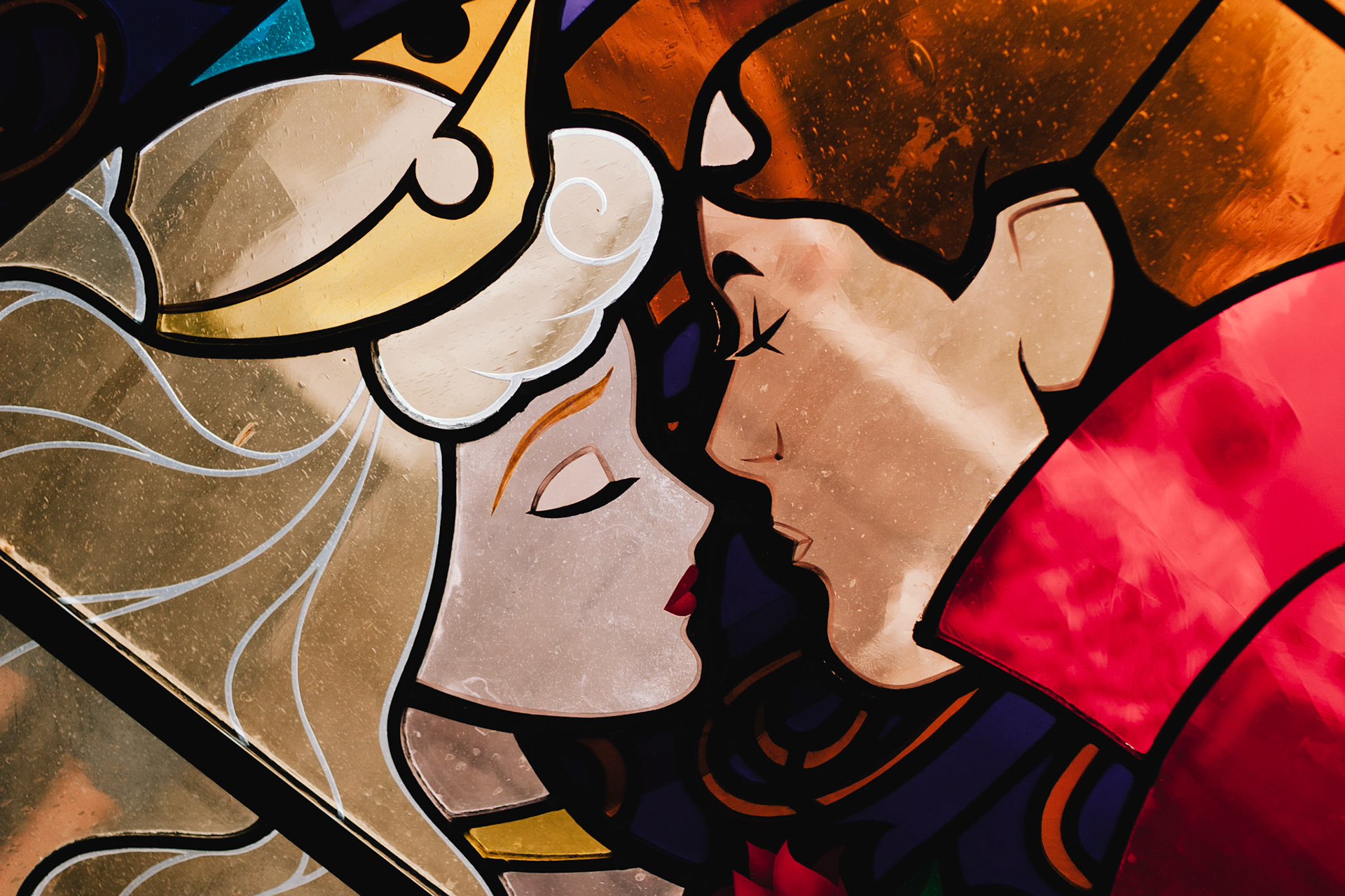 Le vitrail de Cendrillon et le Prince Charmant