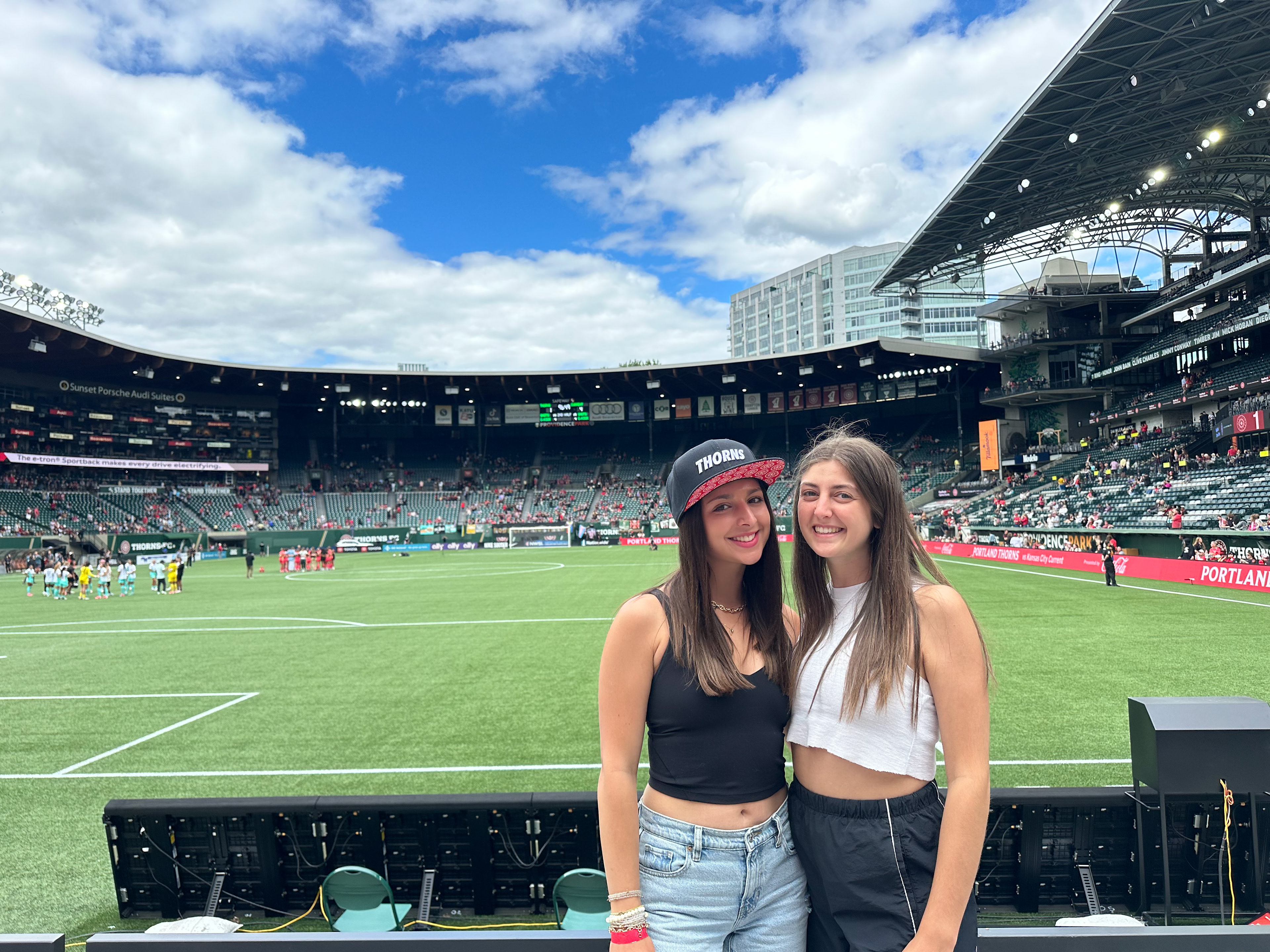 Myself and a fellow Nike intern attending a Portland Thorns soccer game at their home stadium in Portland, Oregon.