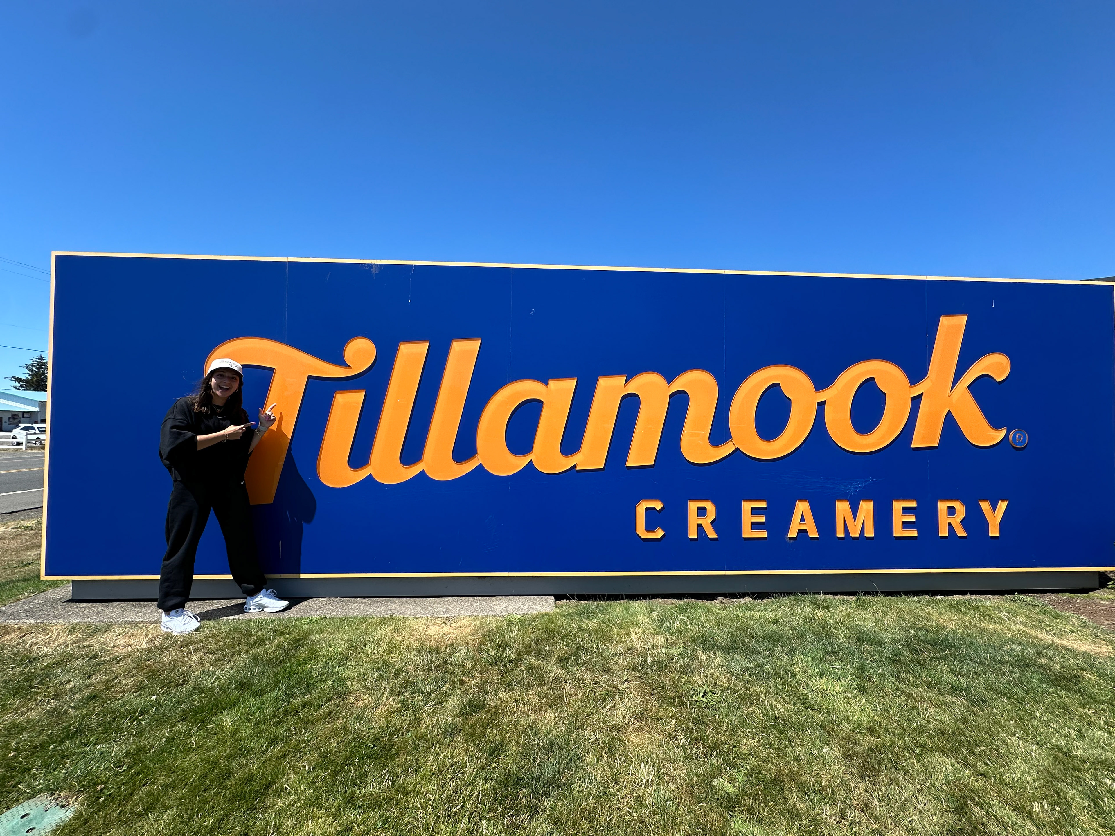 Visiting the Tillamook Creamery headquarters on the coast of Oregon.