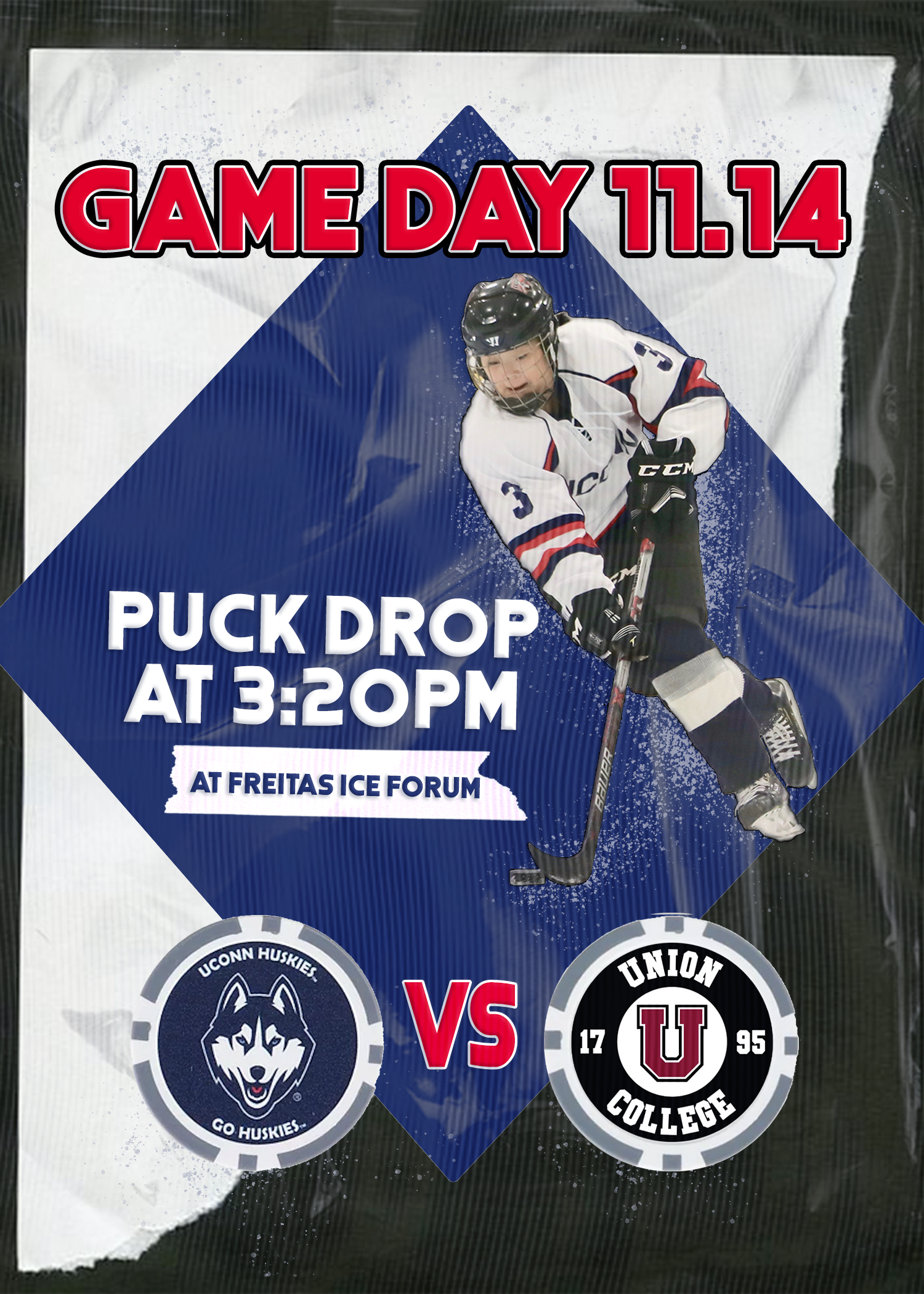 UCONN Club Hockey Game Day Poster