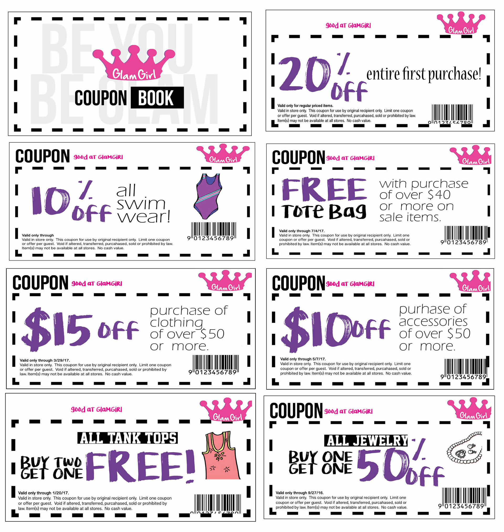 GlamGirl Coupon Book Design