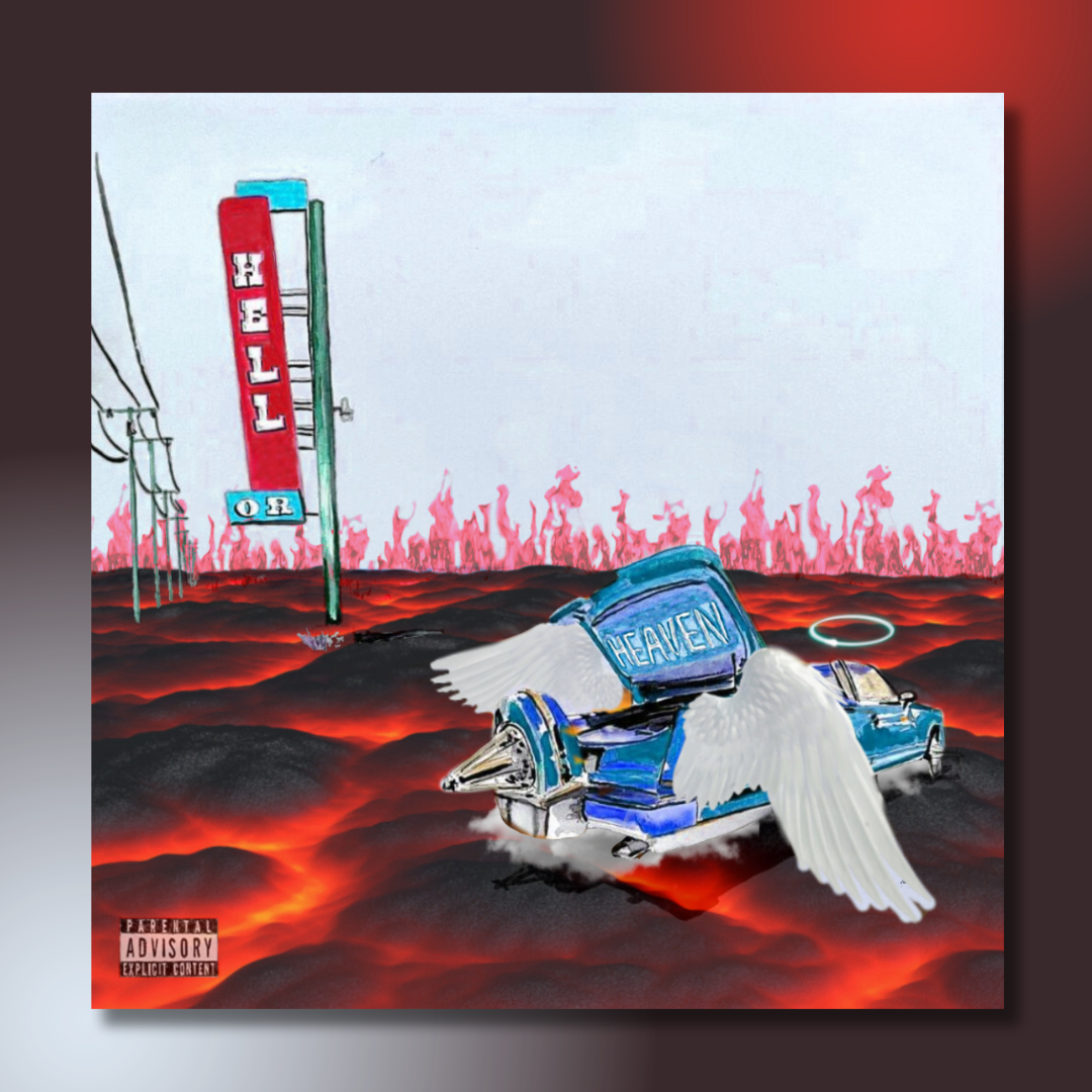 Music album cover art - a take on Don Toliver's "Heaven or Hell" album cover