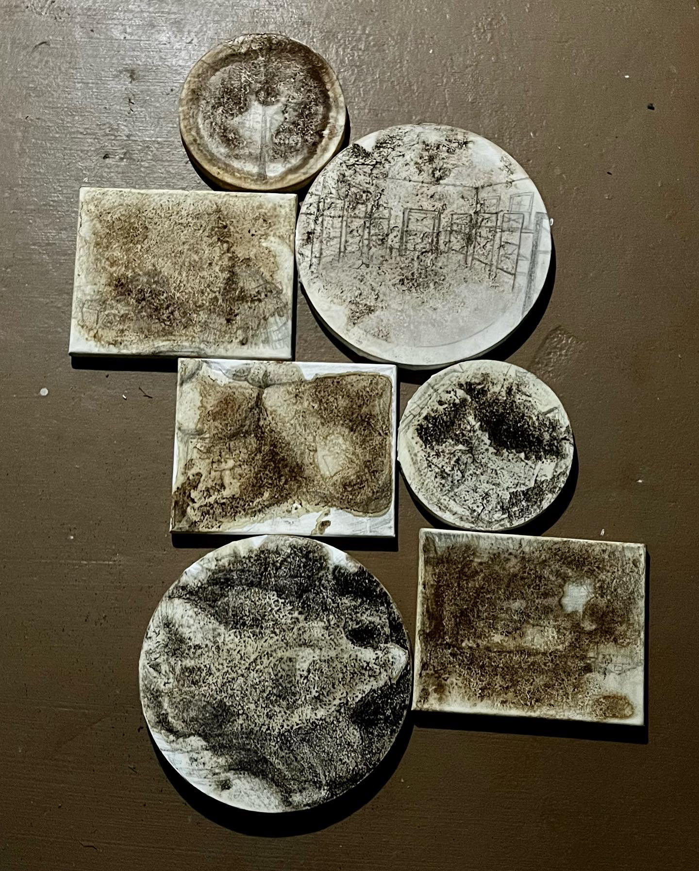 Assembling the canvases on a custom built wooden frame