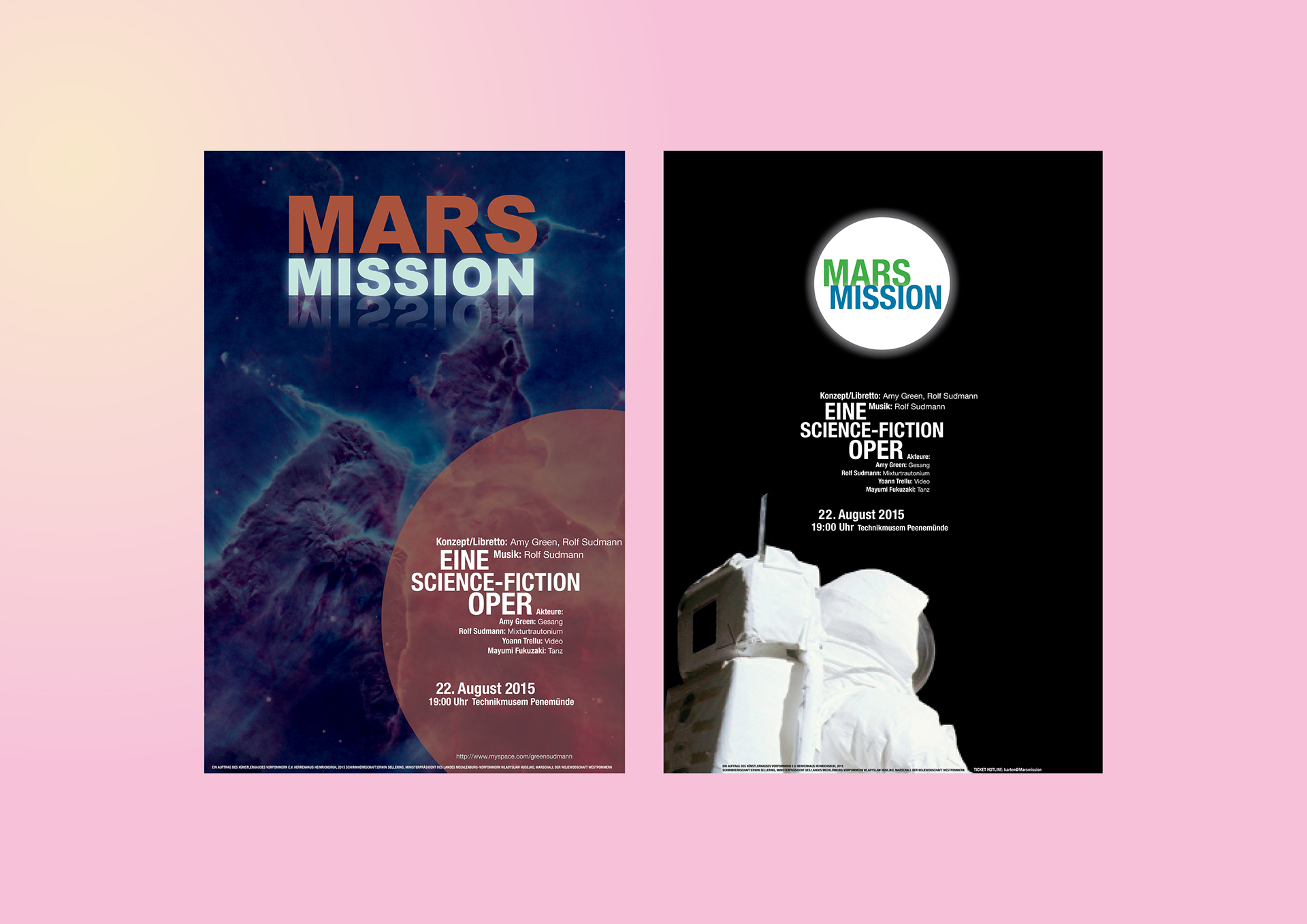 Poster design for a fictional opera "Mars Mission"