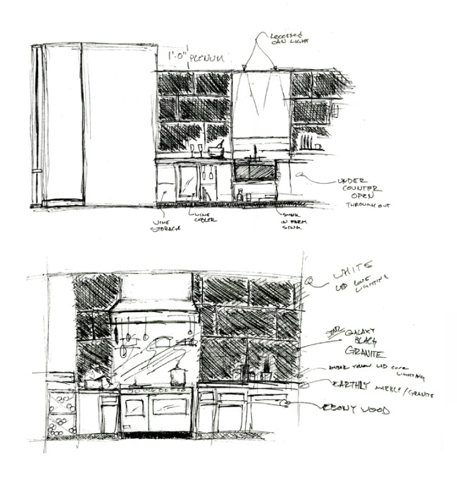Kitchen Elevation Sketch