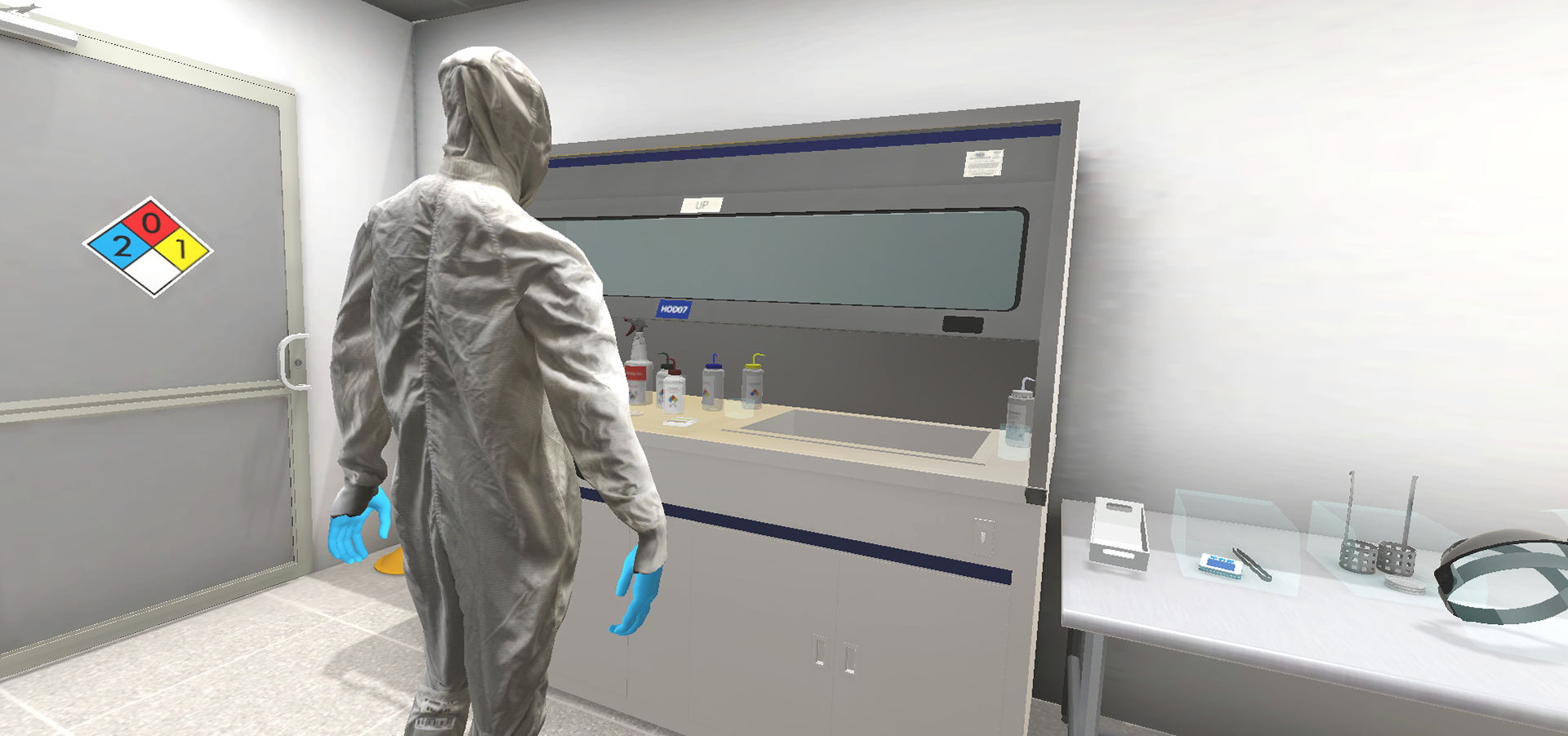 Virtual avatar working in the VR lab