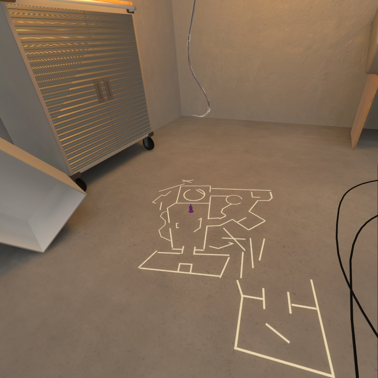 Same arrangement in the virtual space
