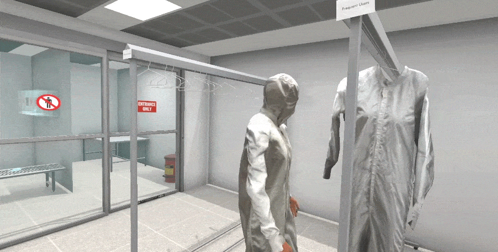 Animated virtual avatar in the PPE room