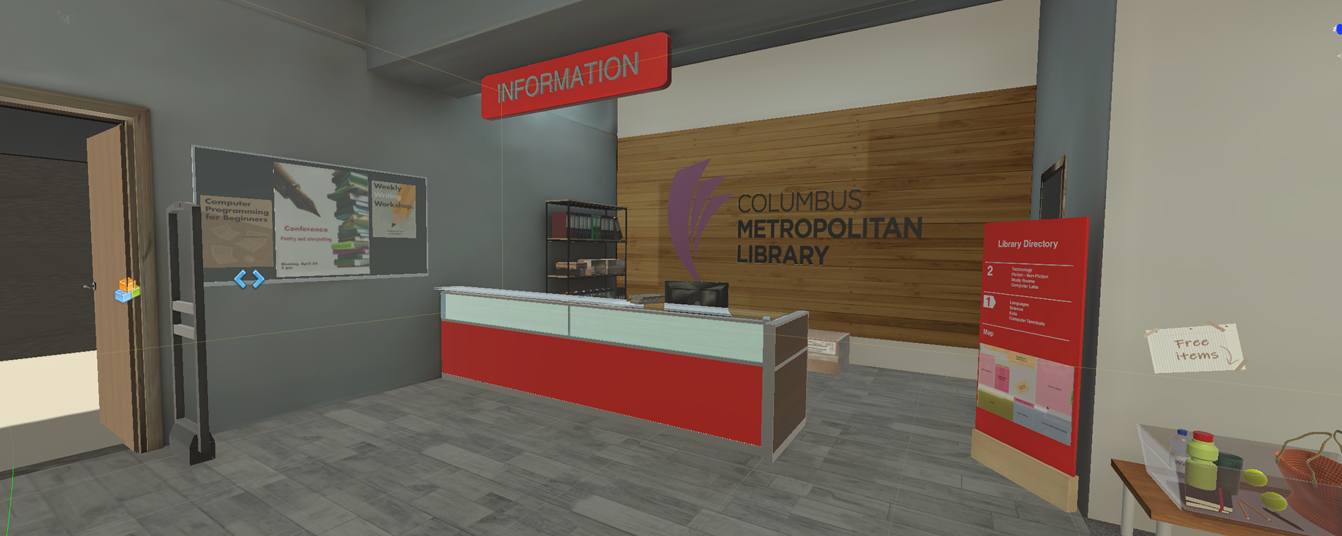 Library scene in Unity