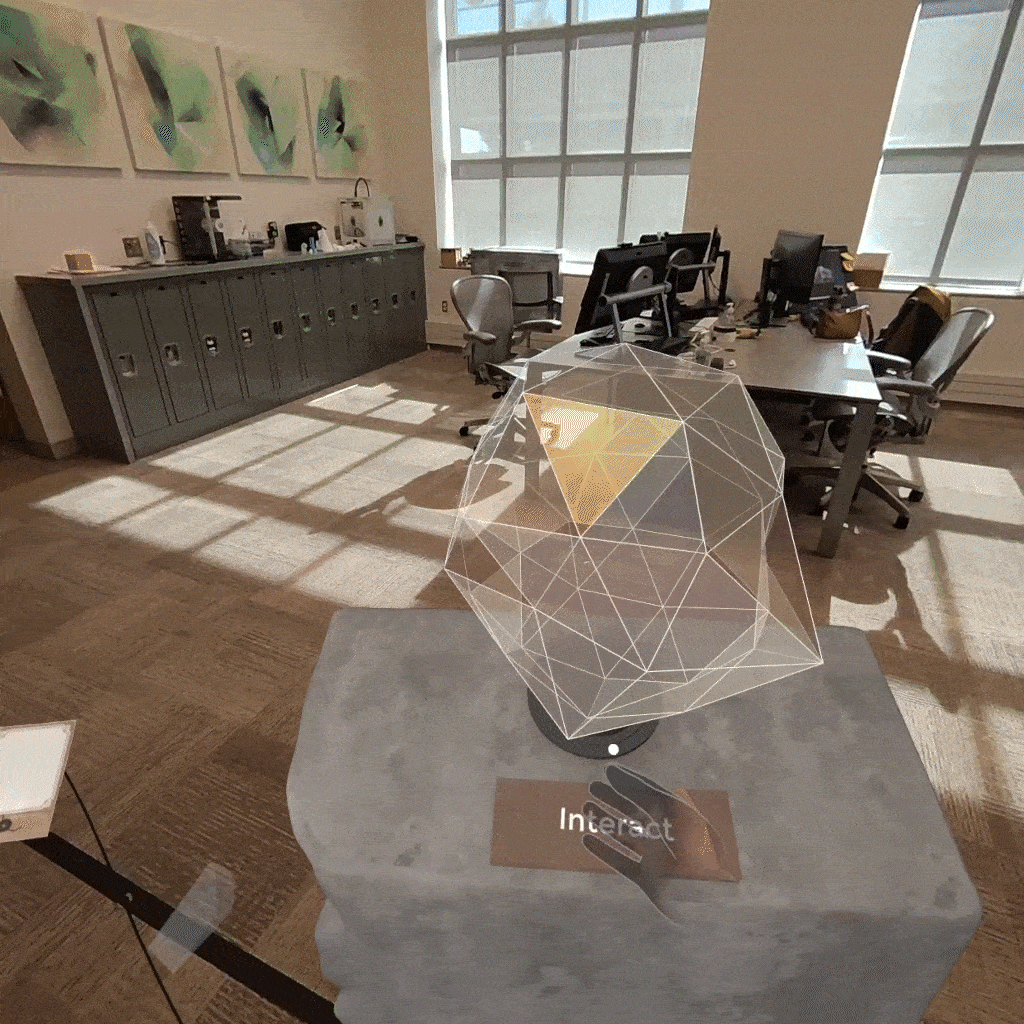 Looking around the AR space and interacting with virtual objects
