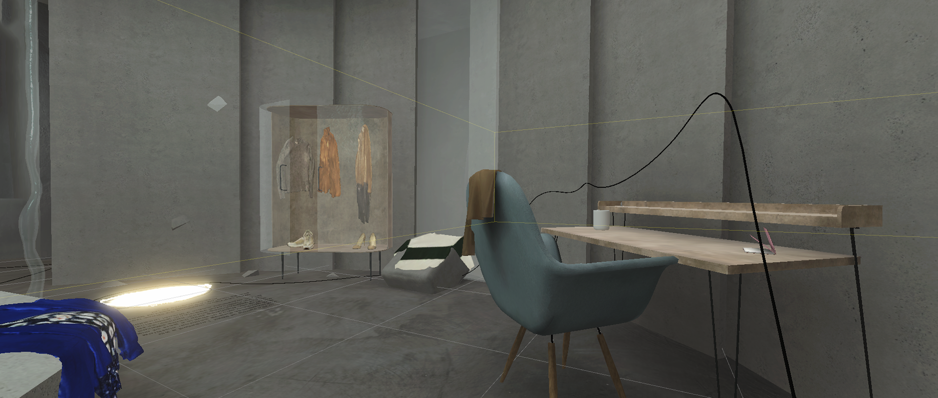 A space encompassing my inquiry into Clothing within Virtual Environments