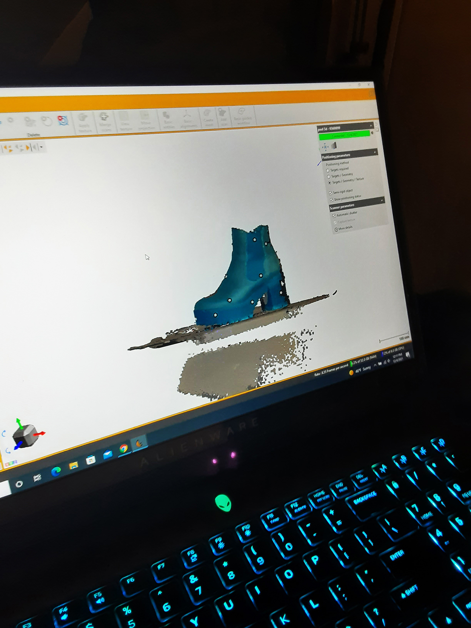 3D scan displayed in real-time during capturing