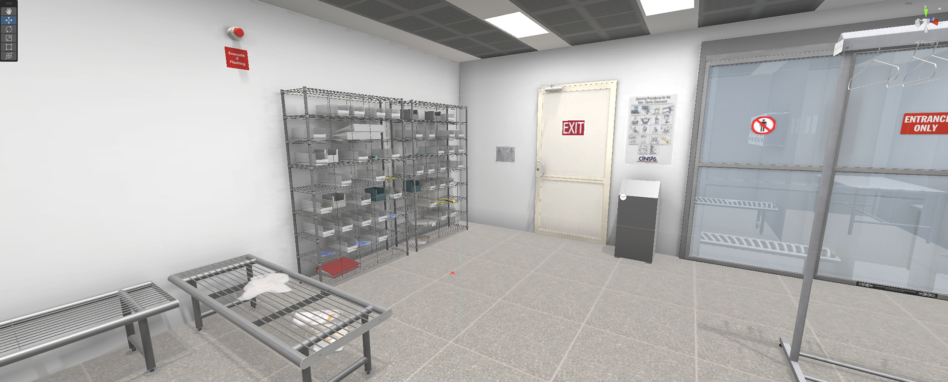 Room where PPE is donned before going into the cleanroom