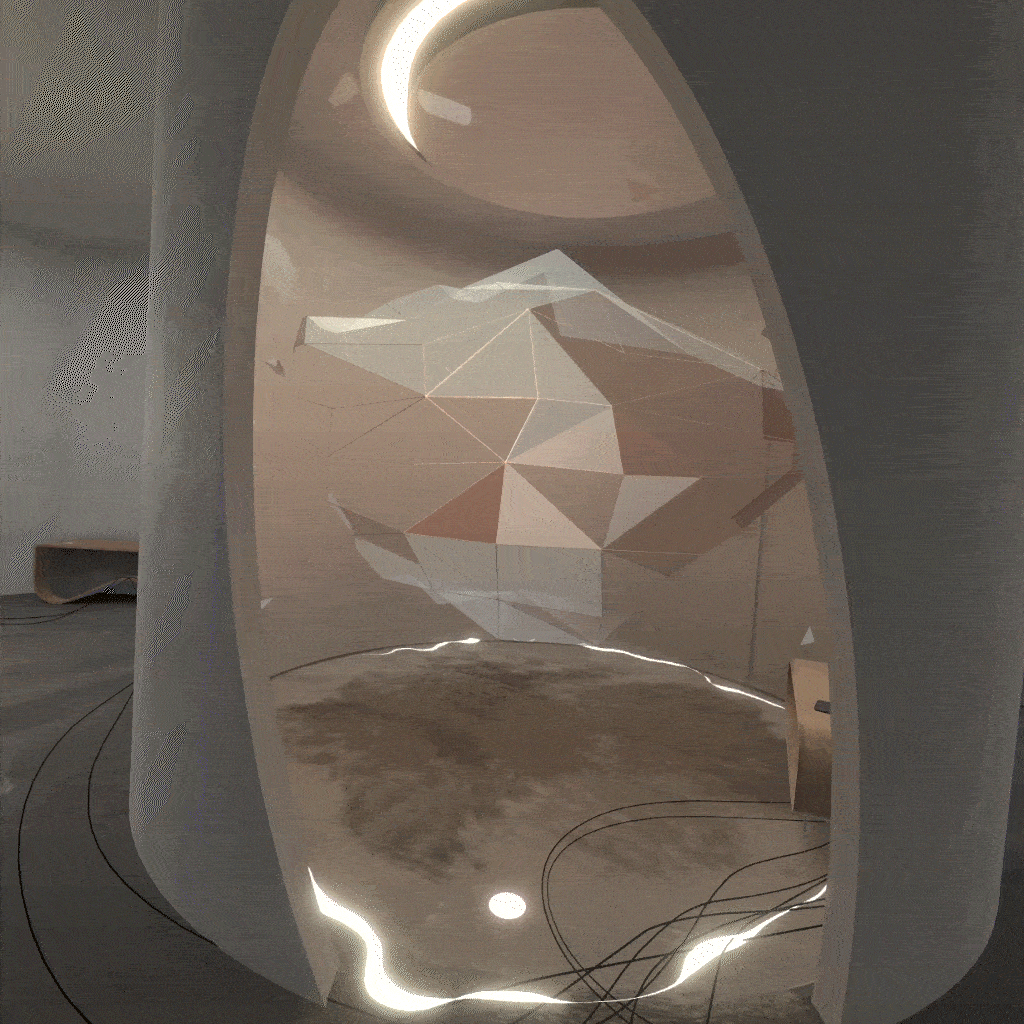 A virtual space encompassing my inquiry in Text Positioning in 3D