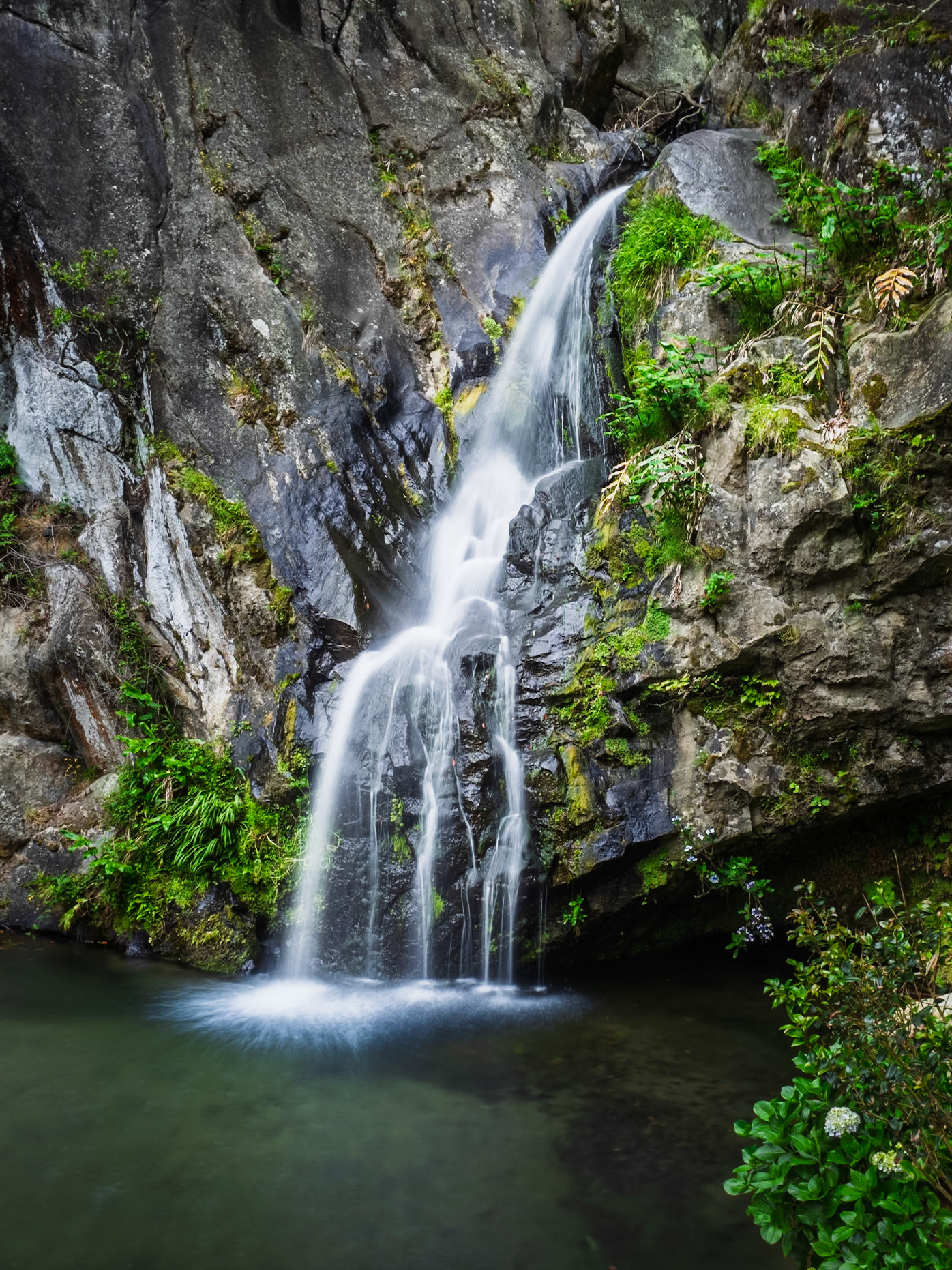 The Cascata do Limbo waterfall (São Miguel Island, Azores) unleashes its power over volcanic cliffs, yet through long-exposure photography, it becomes a delicate veil of silk.