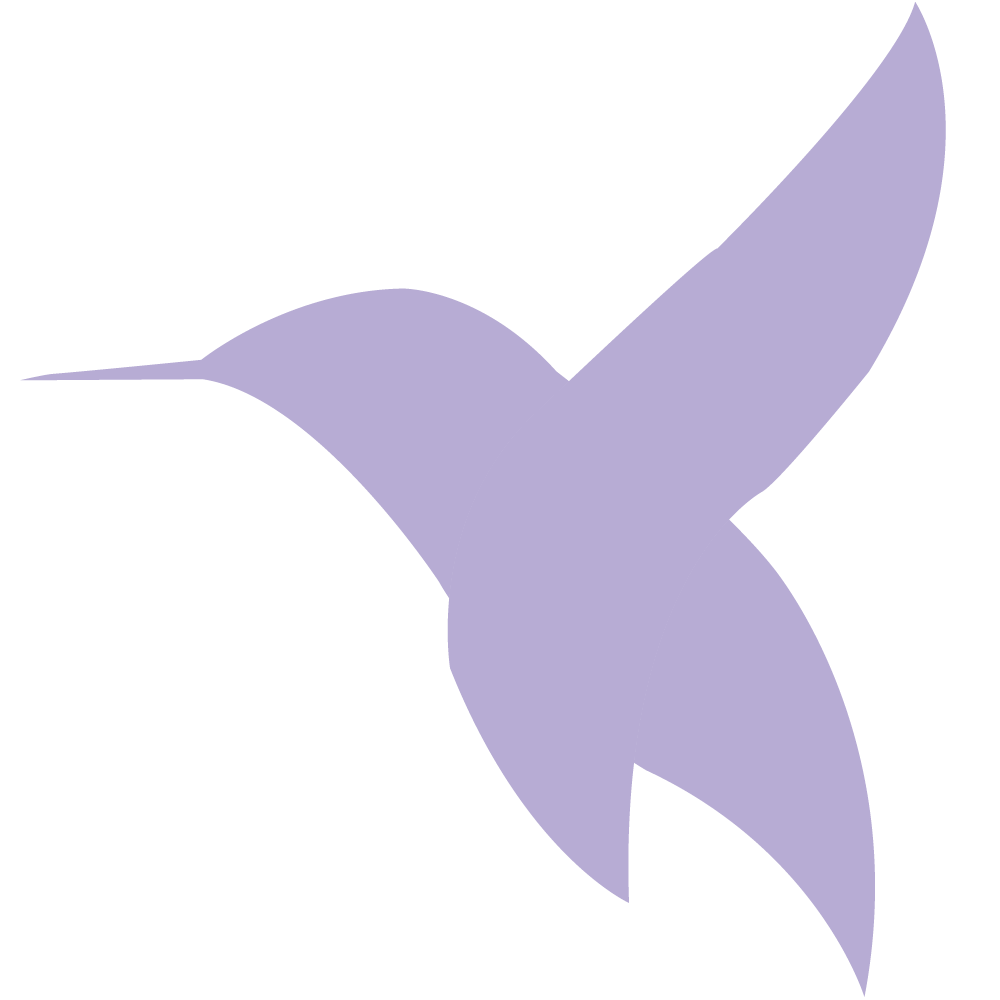Purple hummingbird graphic