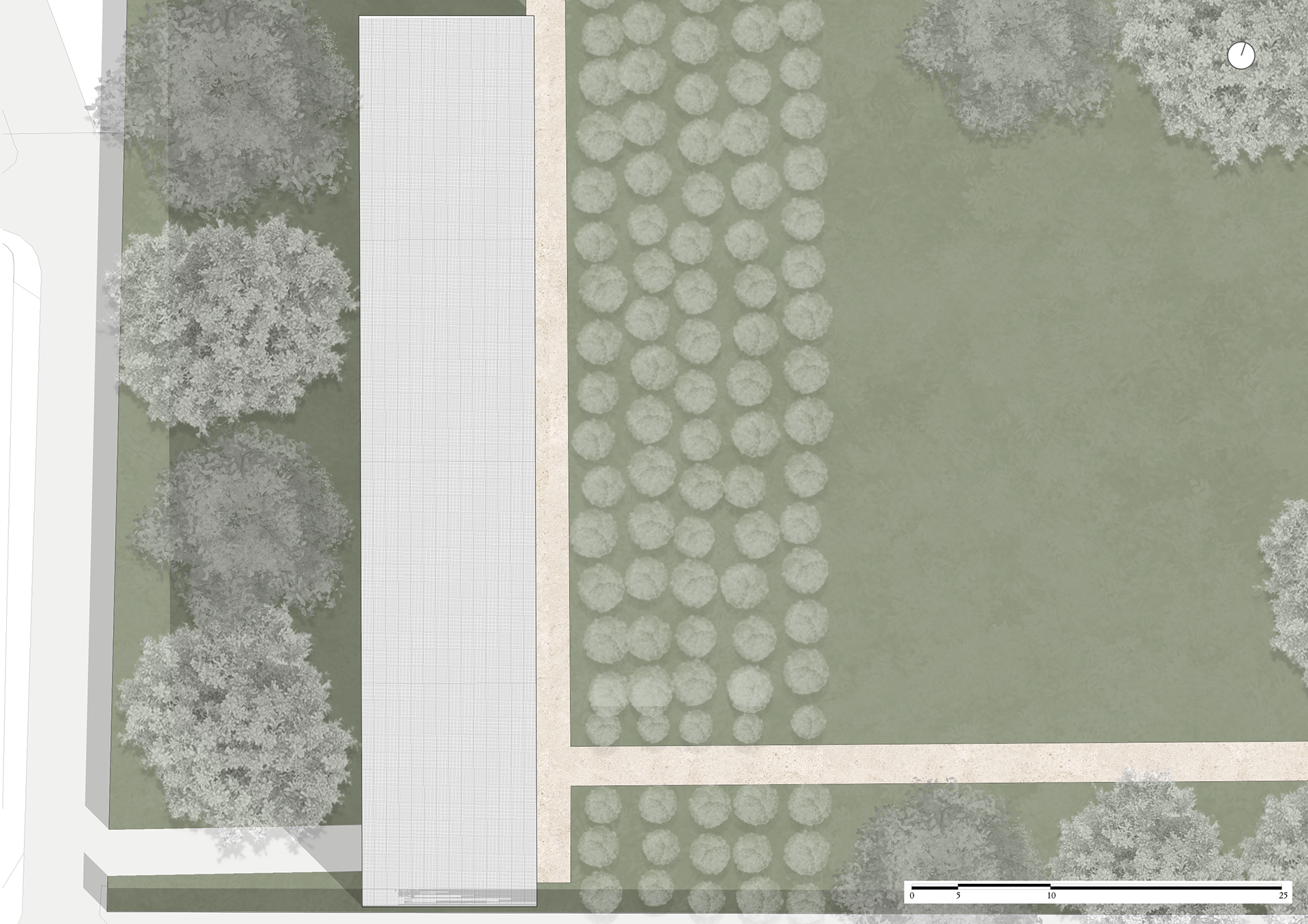Roof site plan of the SW parking
