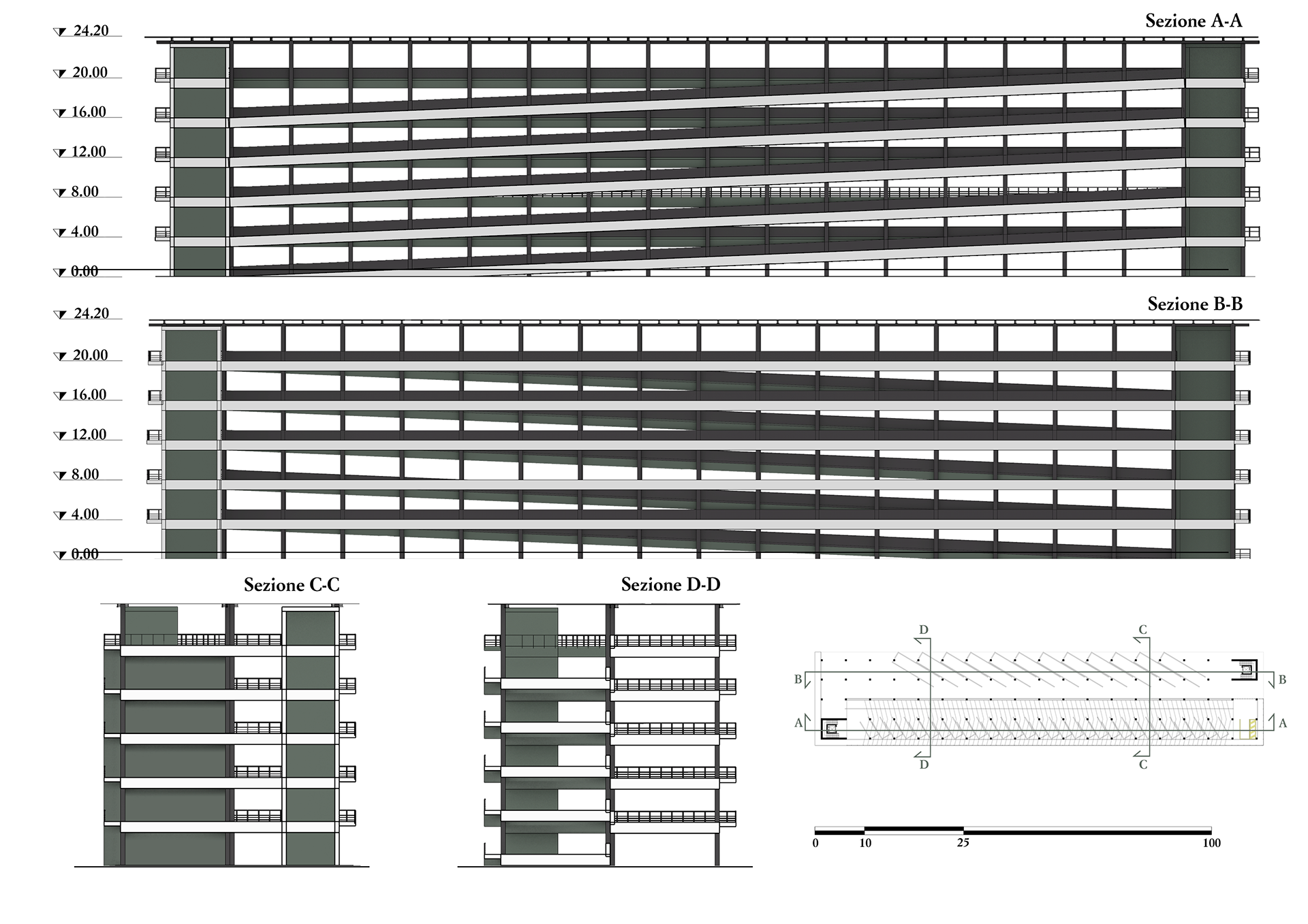 Sections A-A, B-B, C-C, D-D