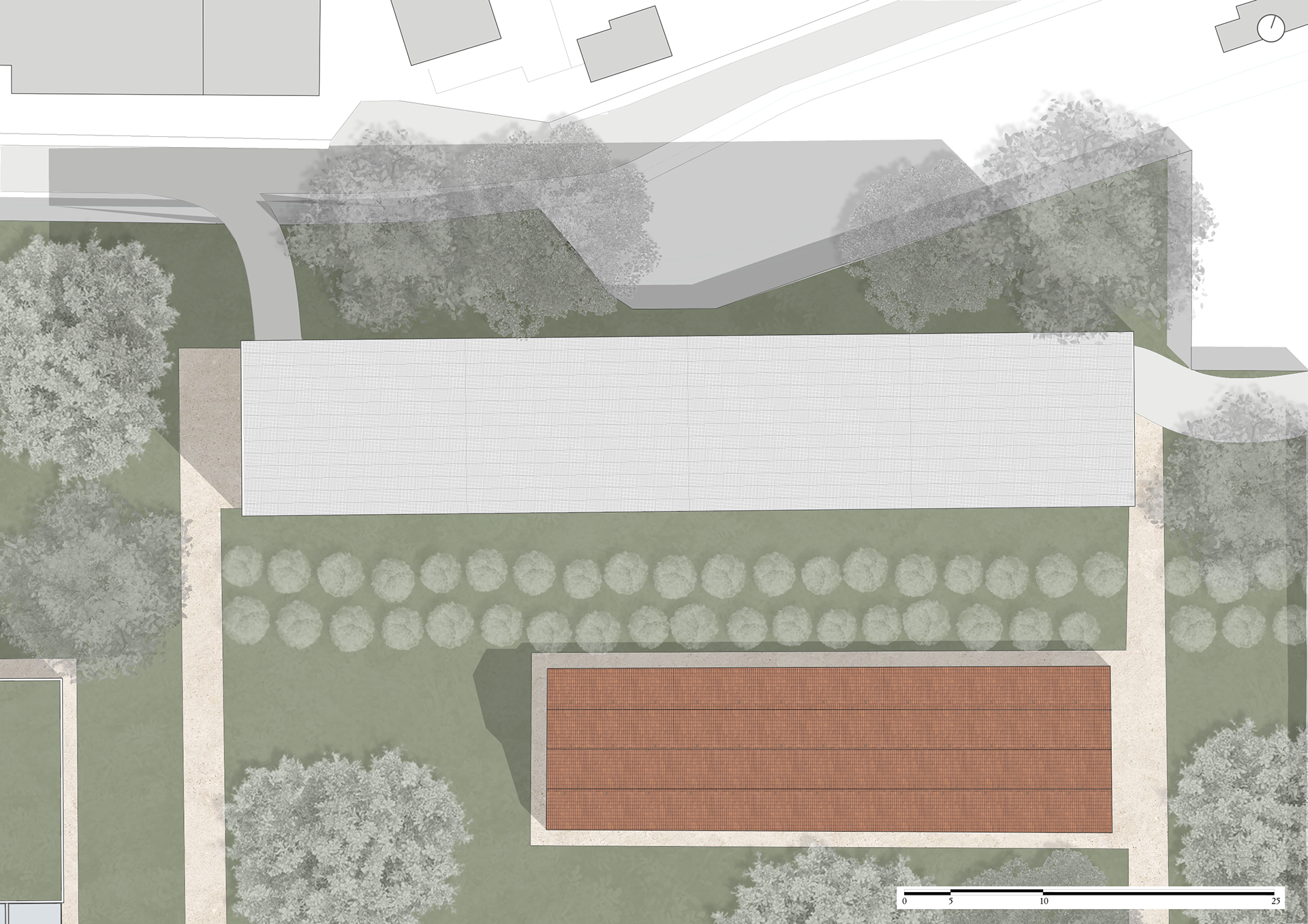 Roof site plan of the NE parking