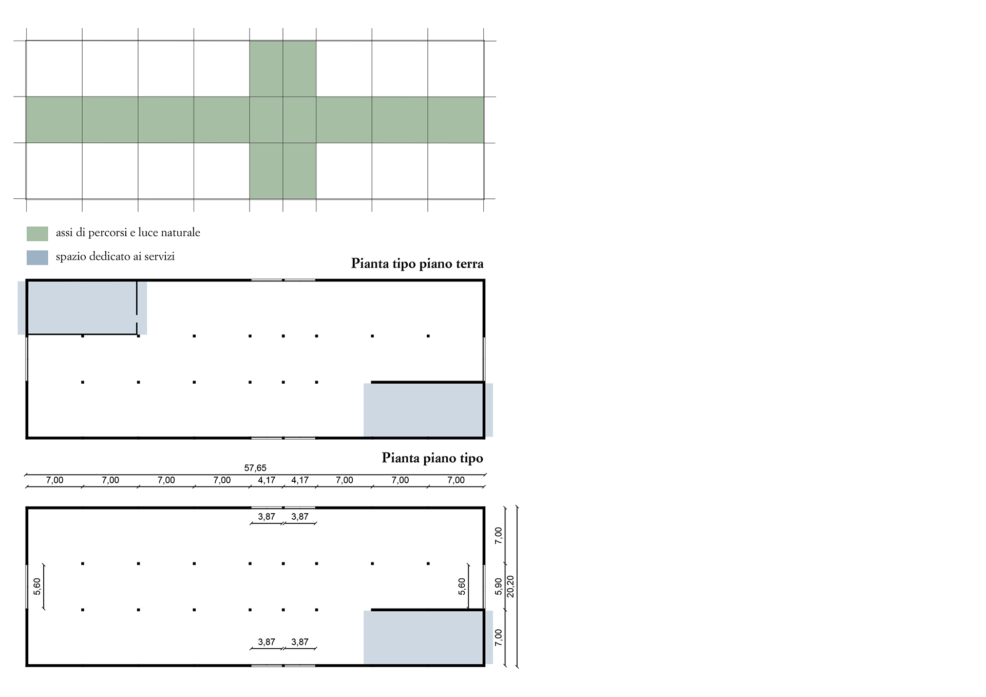 Compositional diagrams of the floor plans of Type 2 buildings