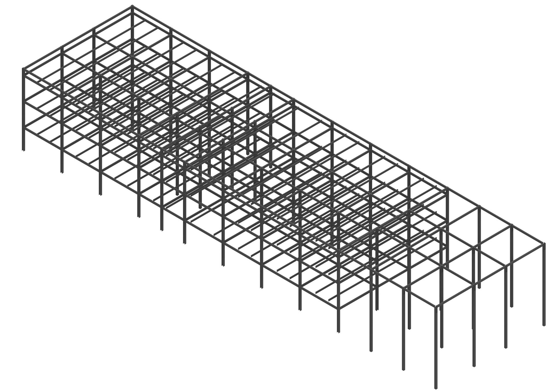 Perspective view of the structure of the Mies pavillion