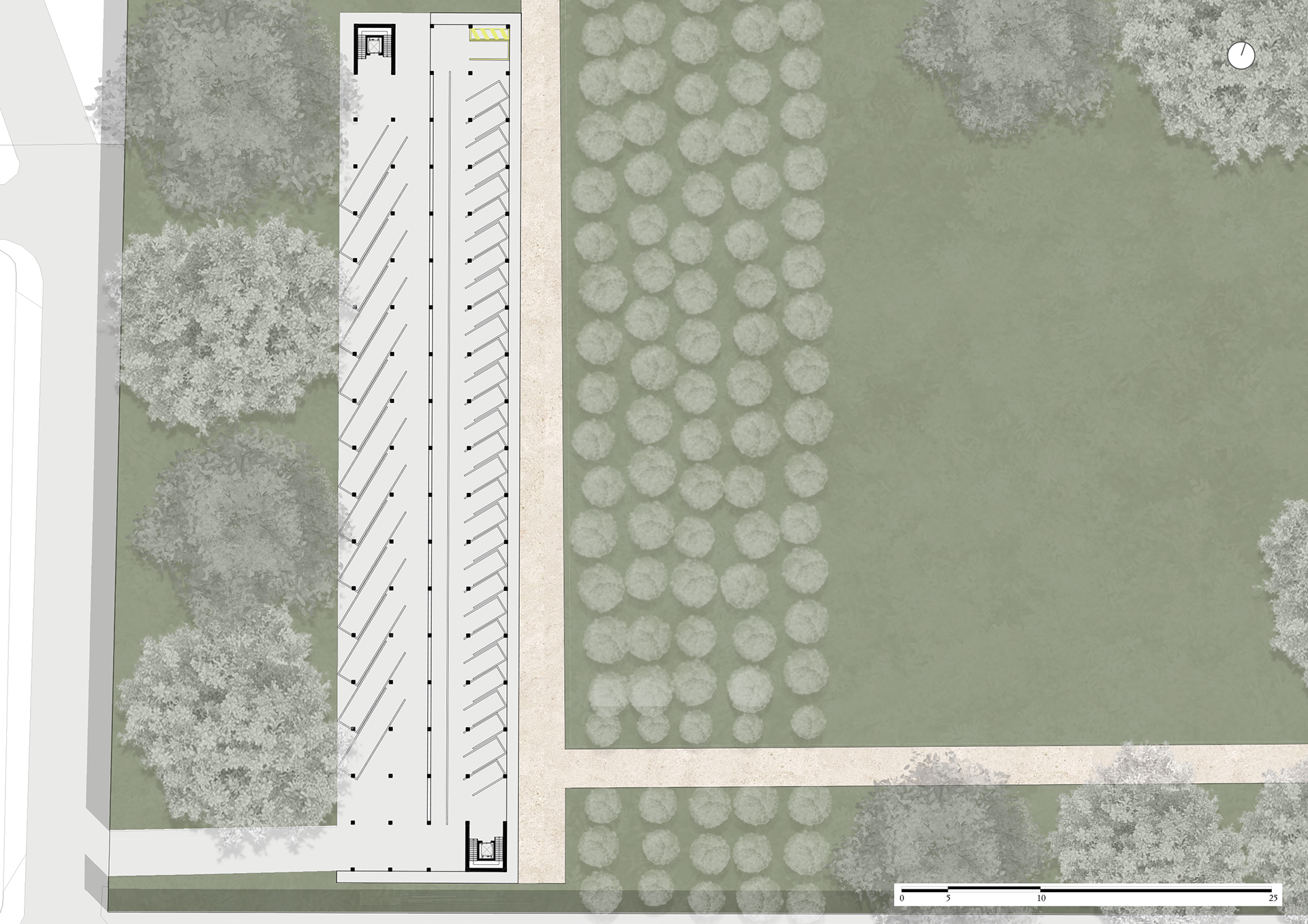Ground floor site plan of the SW parking