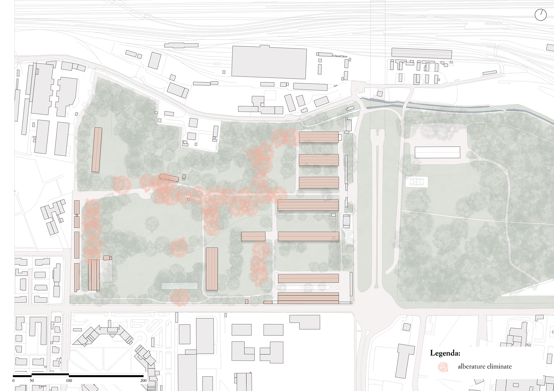 Removed vegetation
